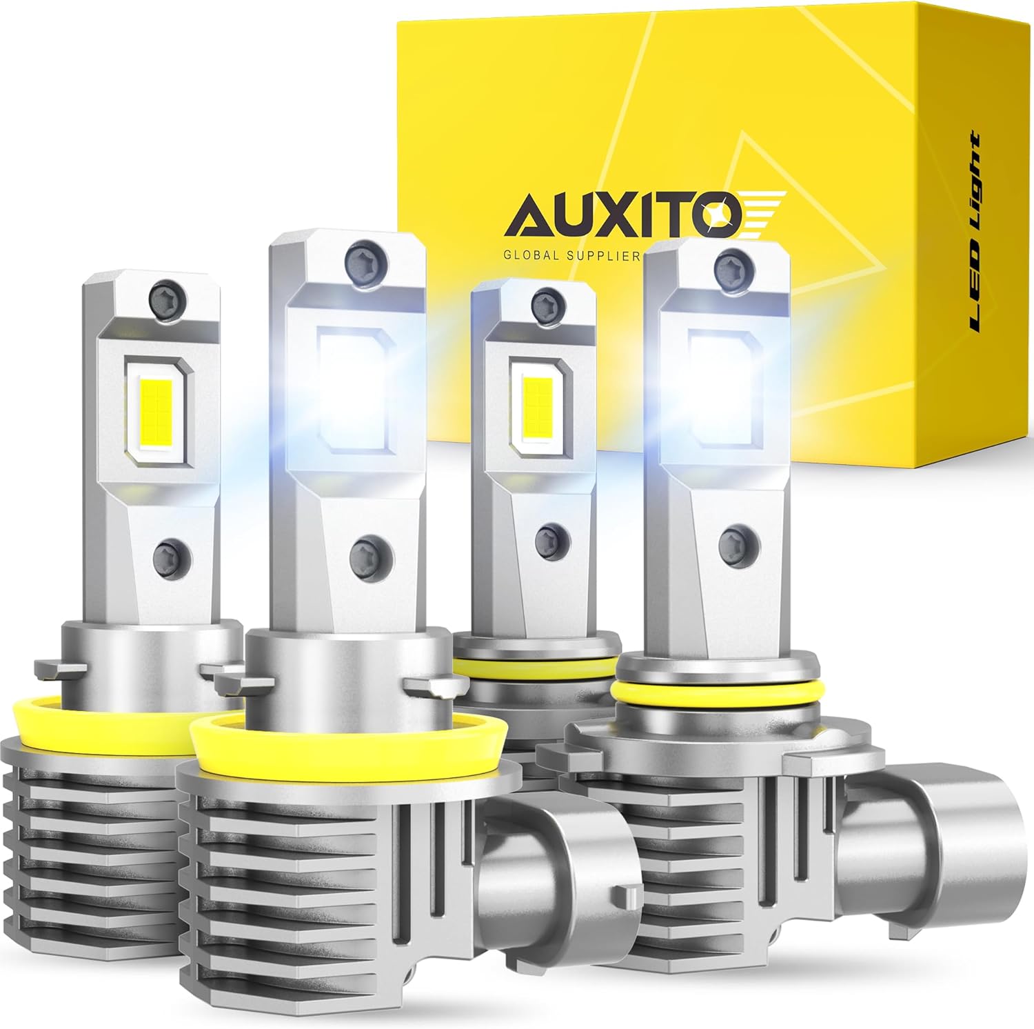 AUXITO 9005/HB3 H11/H8/H9 LED Bulbs Combo, 50000LM Bright 6500K Cool White, 120W...