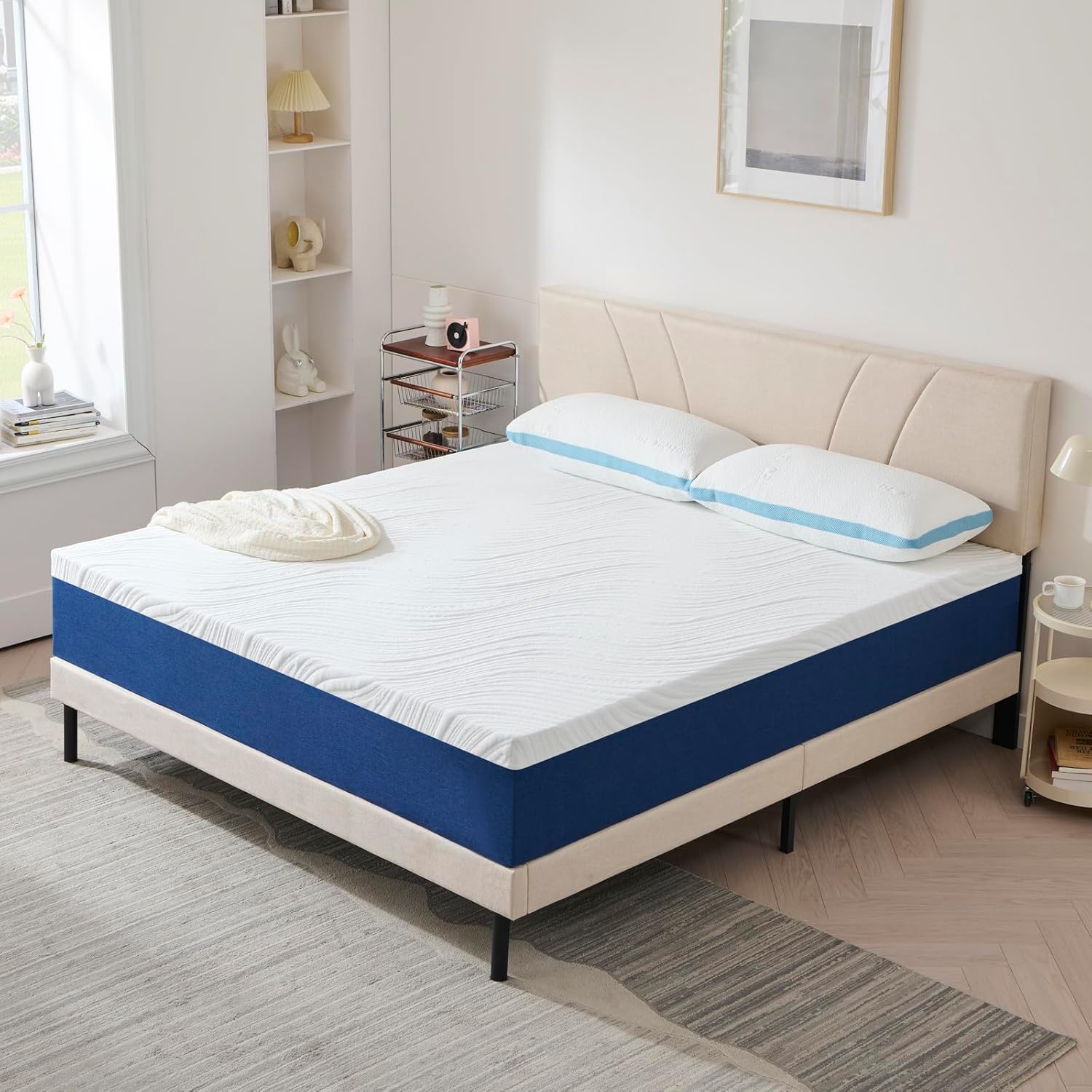 Small Double Mattress,25cm Height,Memory Foam With Carved Knitted Cover for Pres...