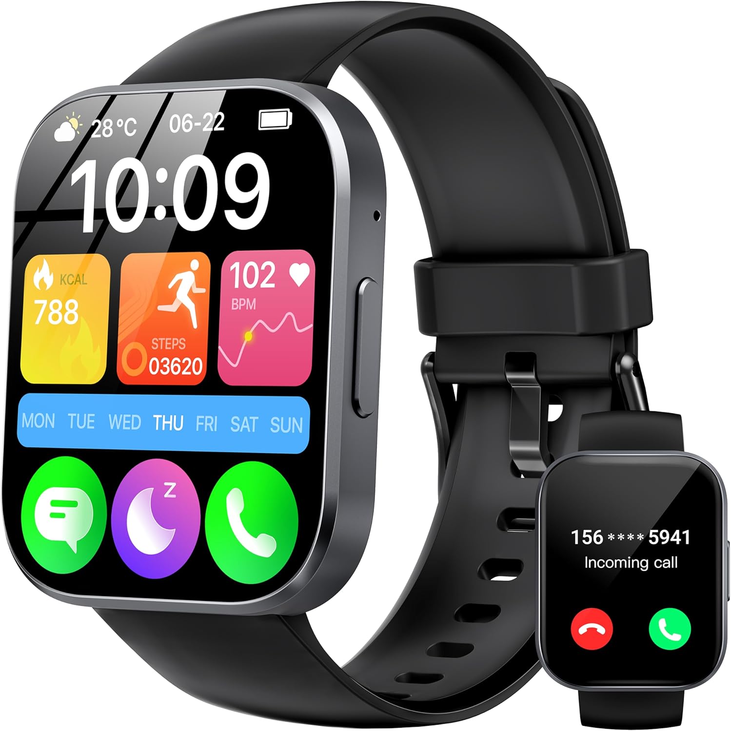 Smart Watch for Men Women, Answer/Make Call, 1.91"HD Screen Fitness Watch with H...