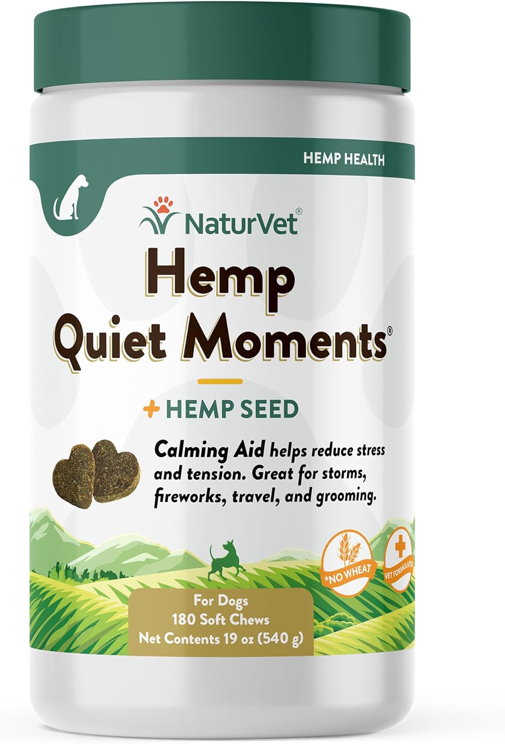 NaturVet Quiet Moments Calming Aid Dog Supplement, Helps Promote Relaxation, Red...