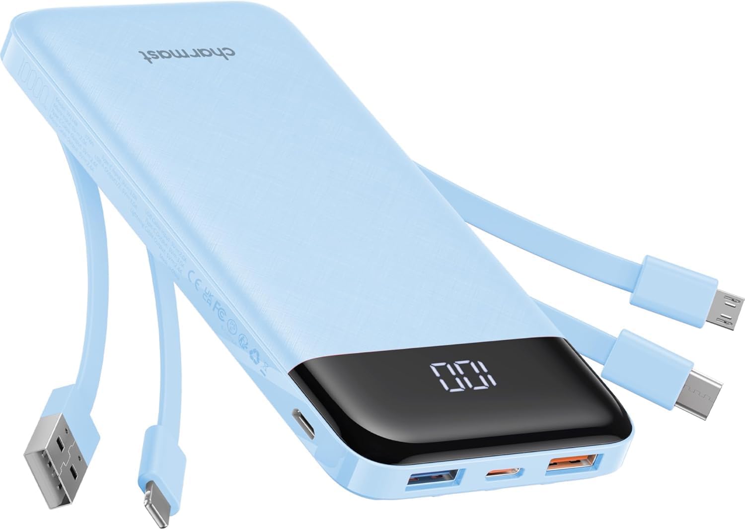 Charmast Power Bank, Special USB C Battery Pack with Built in Cables X 4, High-C...