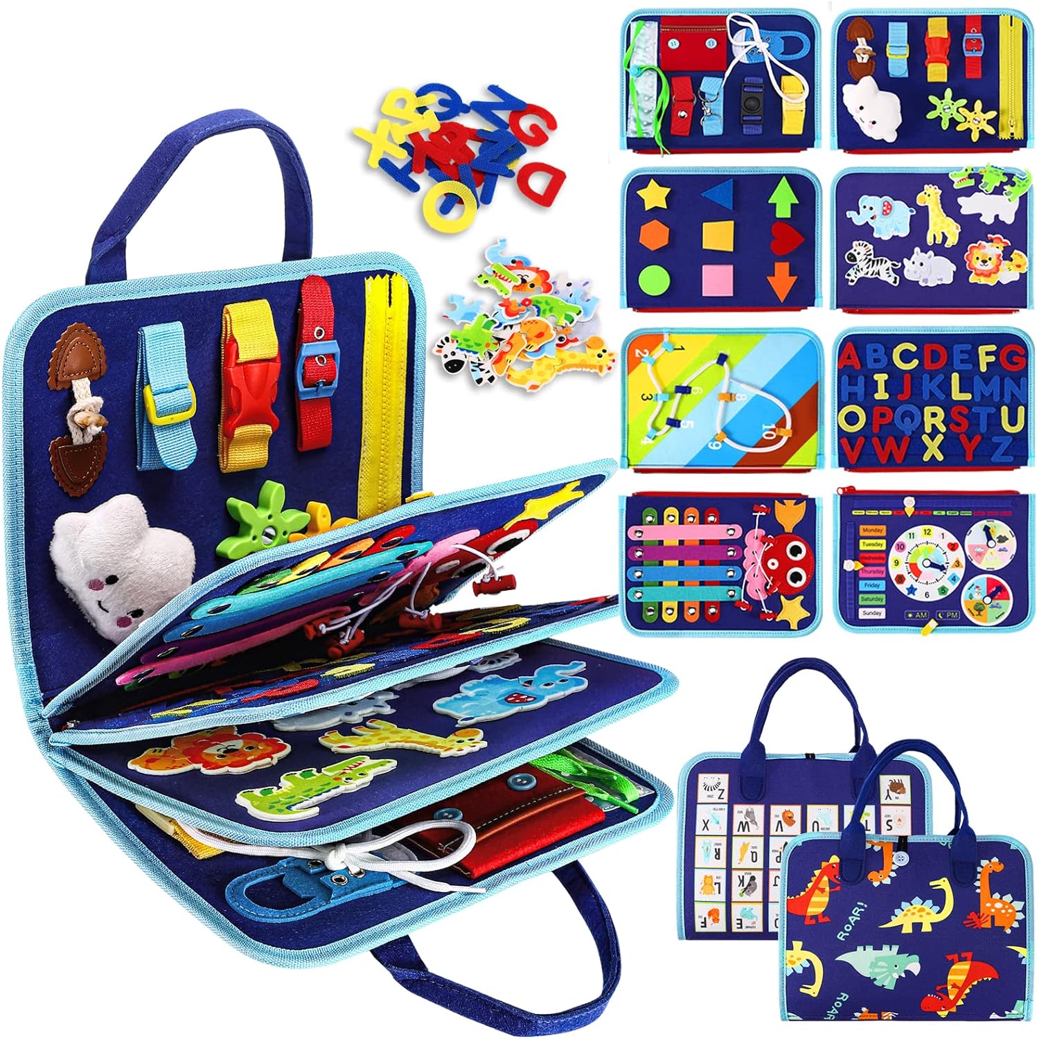 Esjay Busy Board for Toddlers Montessori Toys, Sensory Board Toy Educational Act...