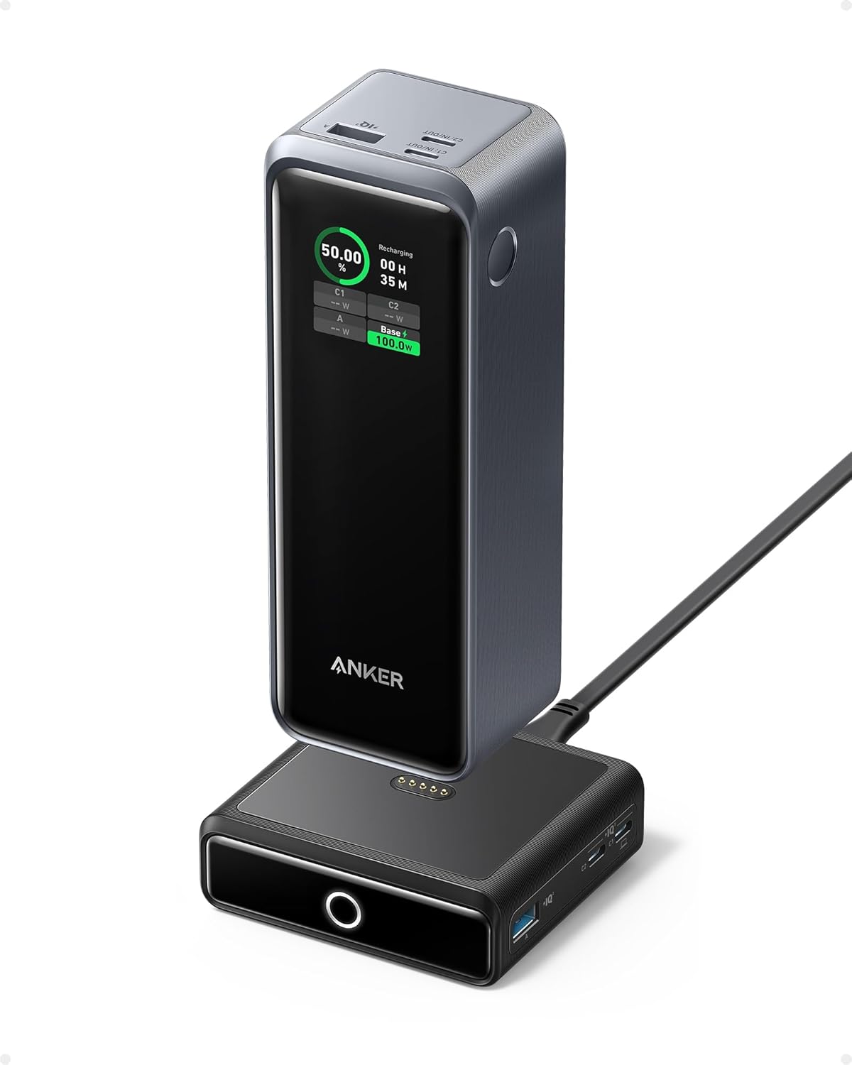 Anker Prime Power Bank, 27,650mAh 3-Port 250W Portable Charger for Travel, TSA-A...