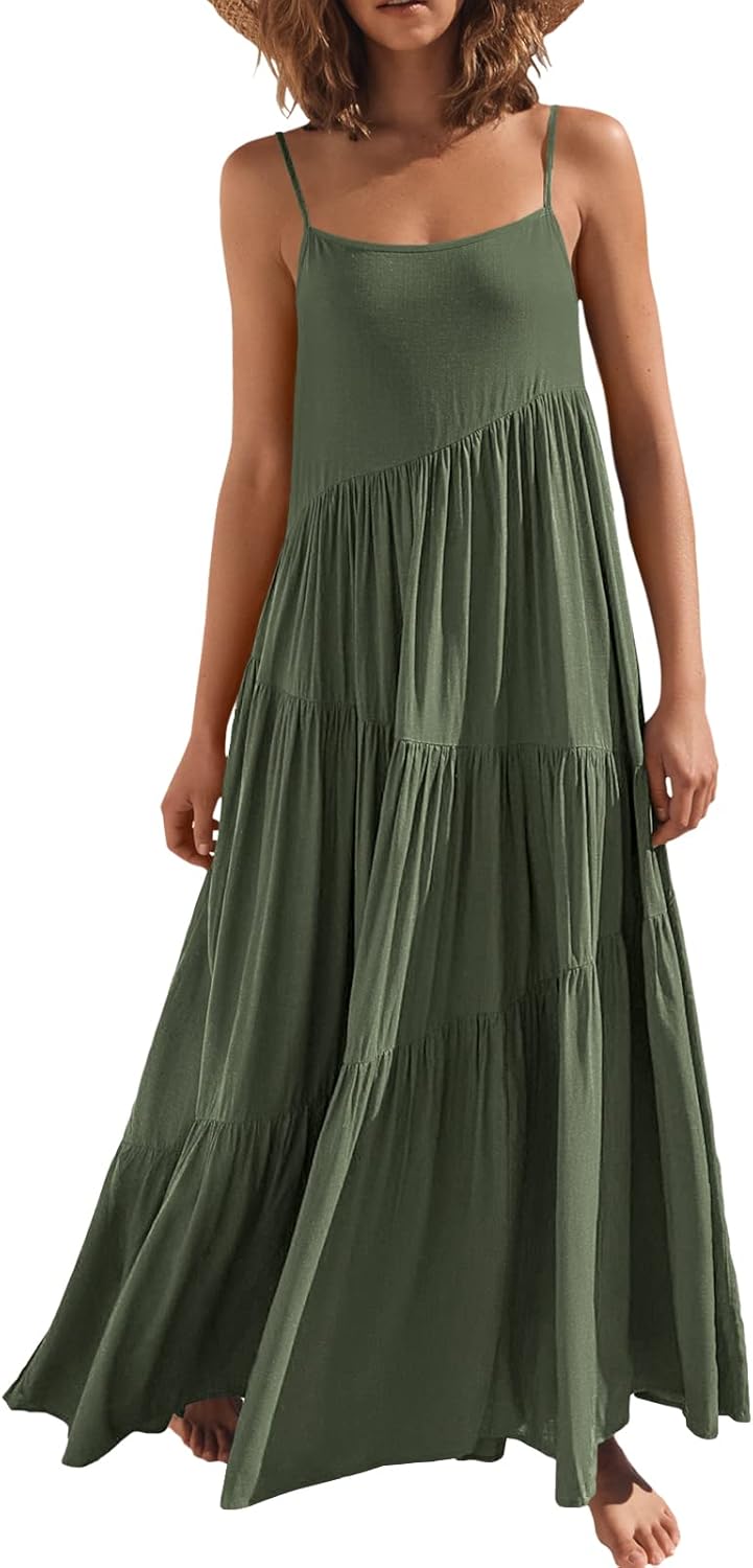Exclusive ANRABESS Women Summer Sundress, Stylish Loose Sleeveless Dress, Elegan...