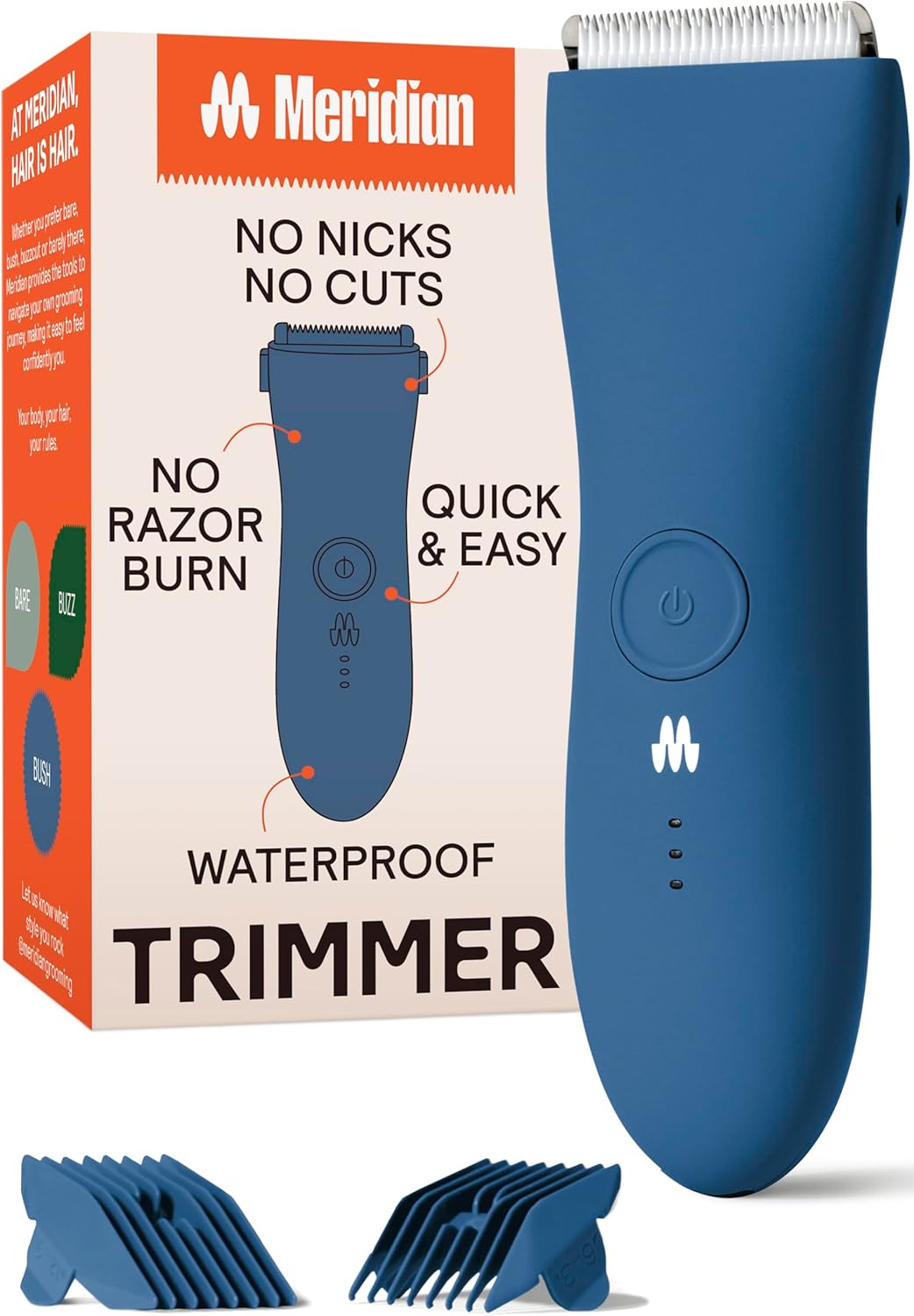 MERIDIAN The Trimmer Original - Body Hair Trimmer for Men, Electric Shaver for P...
