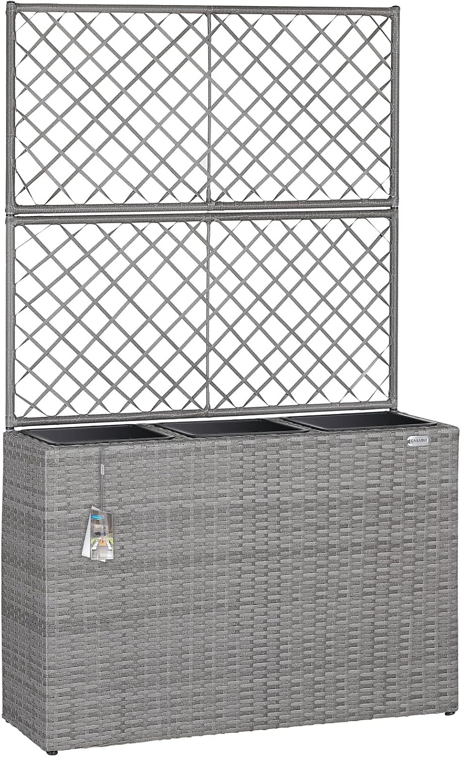 CASARIA® Large Rattan Garden Trough Planter Flower Box Pot Planters With Trellis...