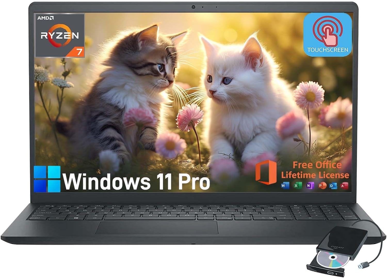 Dell Inspiron 15.6" Touchscreen Laptop - Business & Student Laptop Computer, wit...