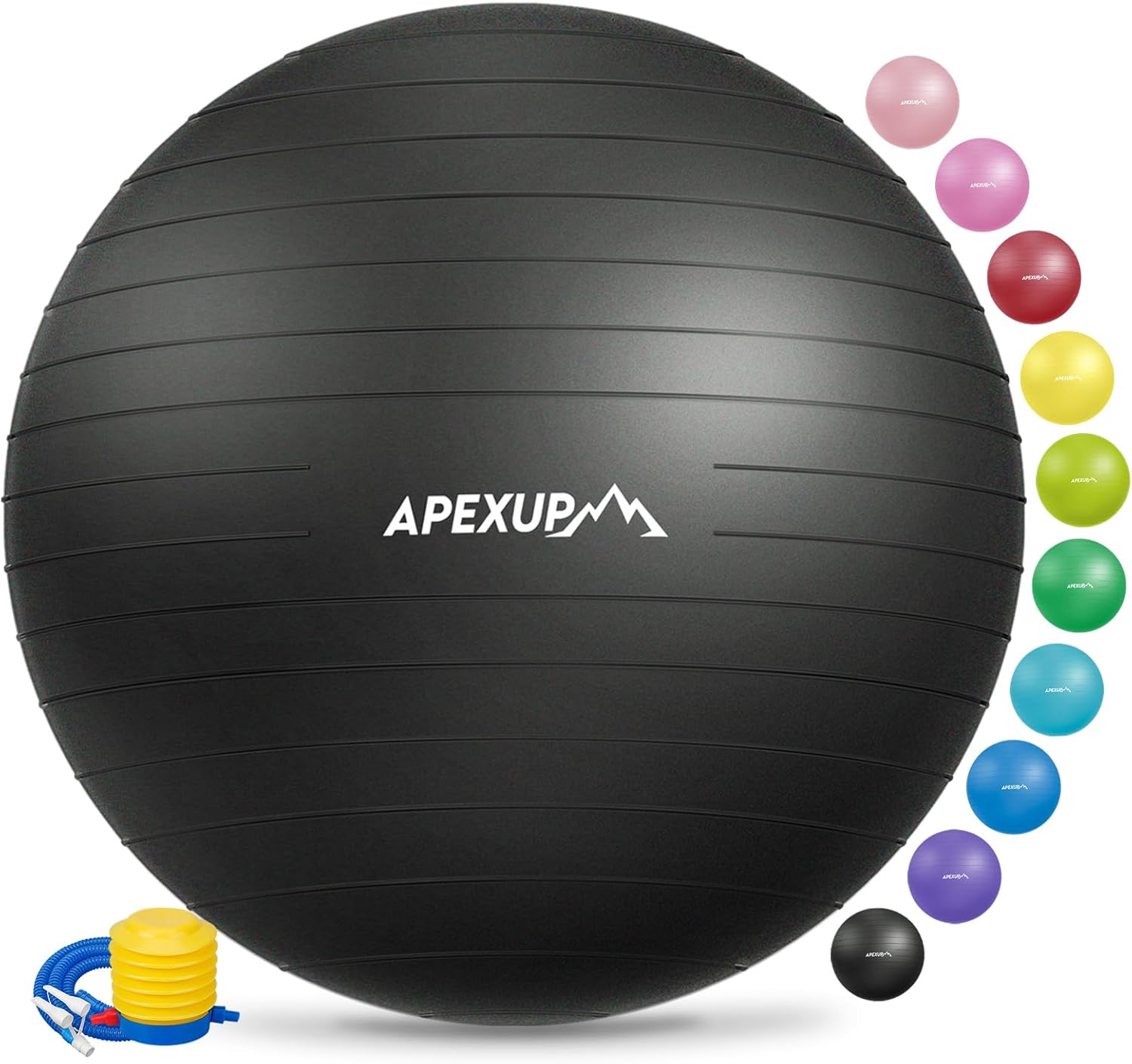 APEXUP Yoga & Pilates Ball - Anti Slip Heavy Duty Gym Ball for Fitness, Balance...