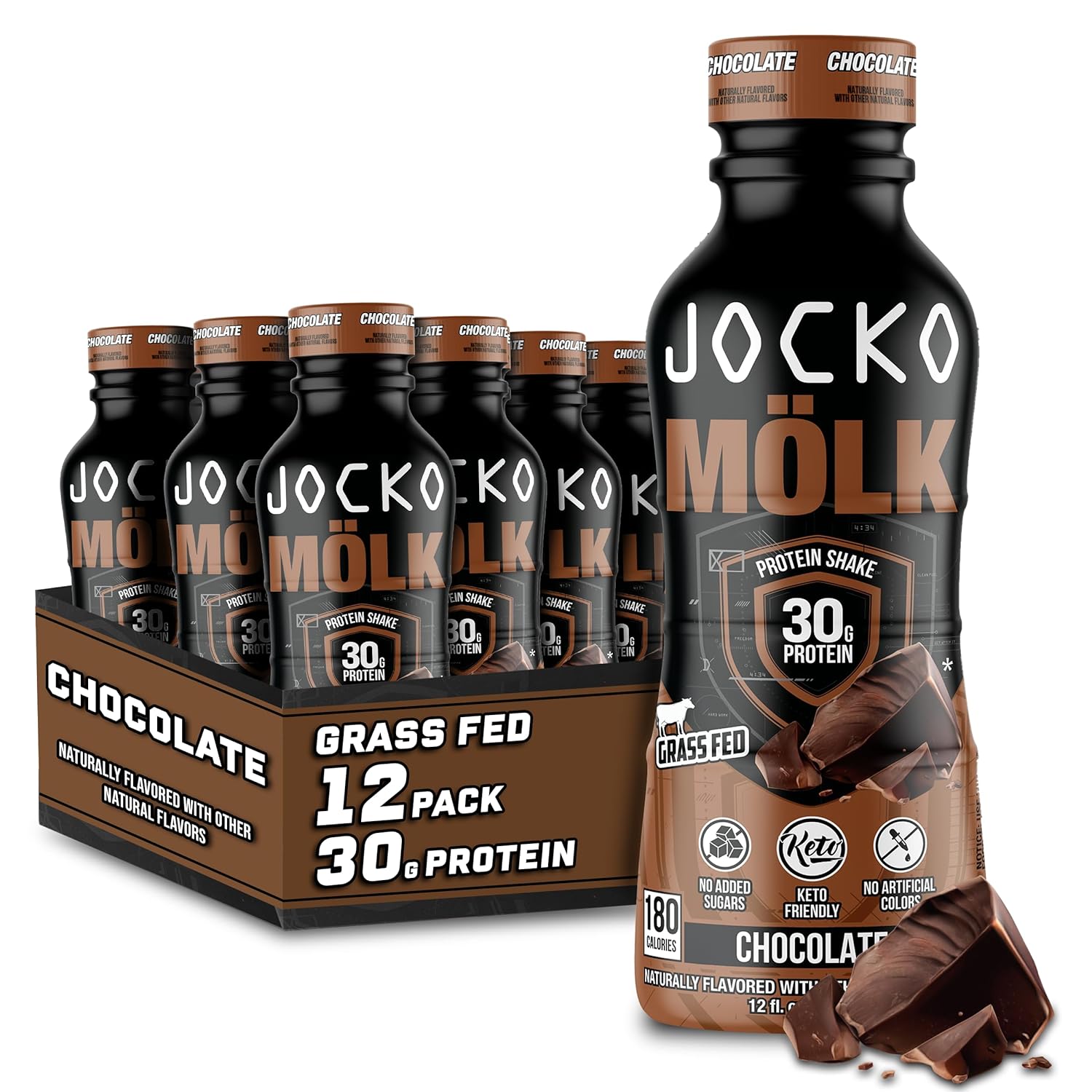 Jocko Mölk 30g Grass Fed Protein Shakes – No Added Sugar Protein Drinks KETO Fri...