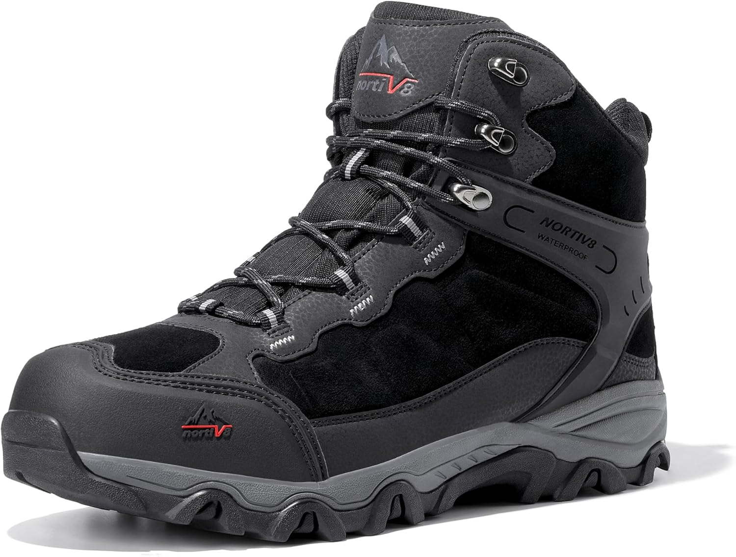 NORTIV 8 Men's Waterproof Hiking Boots Outdoor Mid Trekking Lightweight Mountain...