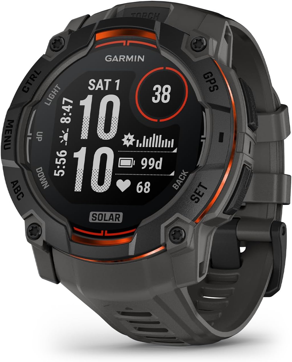 Garmin Instinct® 3 50mm, Solar Charged Display, Rugged Outdoor GPS Smartwatch, M...