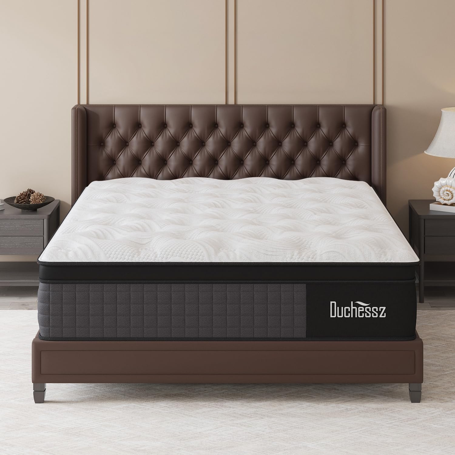 Queen Mattress, 14 Inch Hybrid Mattresses with Gel Memory Foam and Individually...