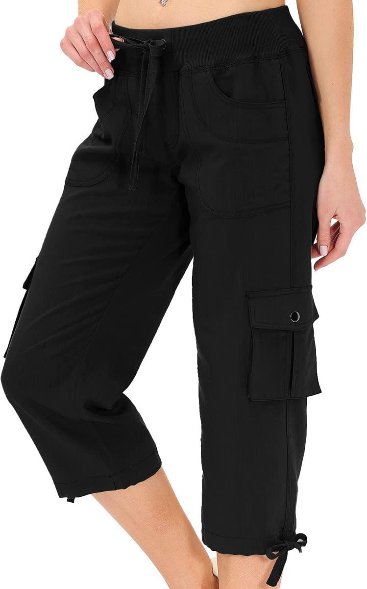 MoFiz Womens Capris with Pockets Loose Fit Casual Capri Pants Dressy Lightweight...