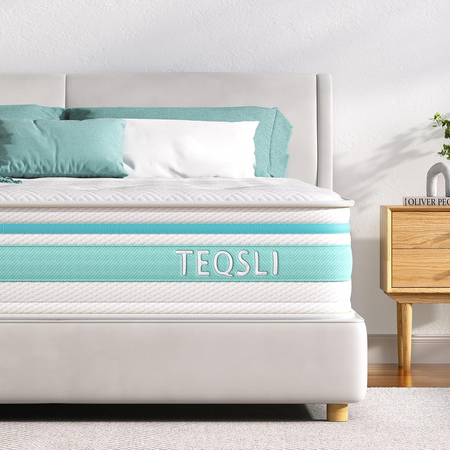 TeQsli Single Mattress, 3FT 7-Zone Gel Memory Foam, 10 Inch Pocket Sprung Hybrid...