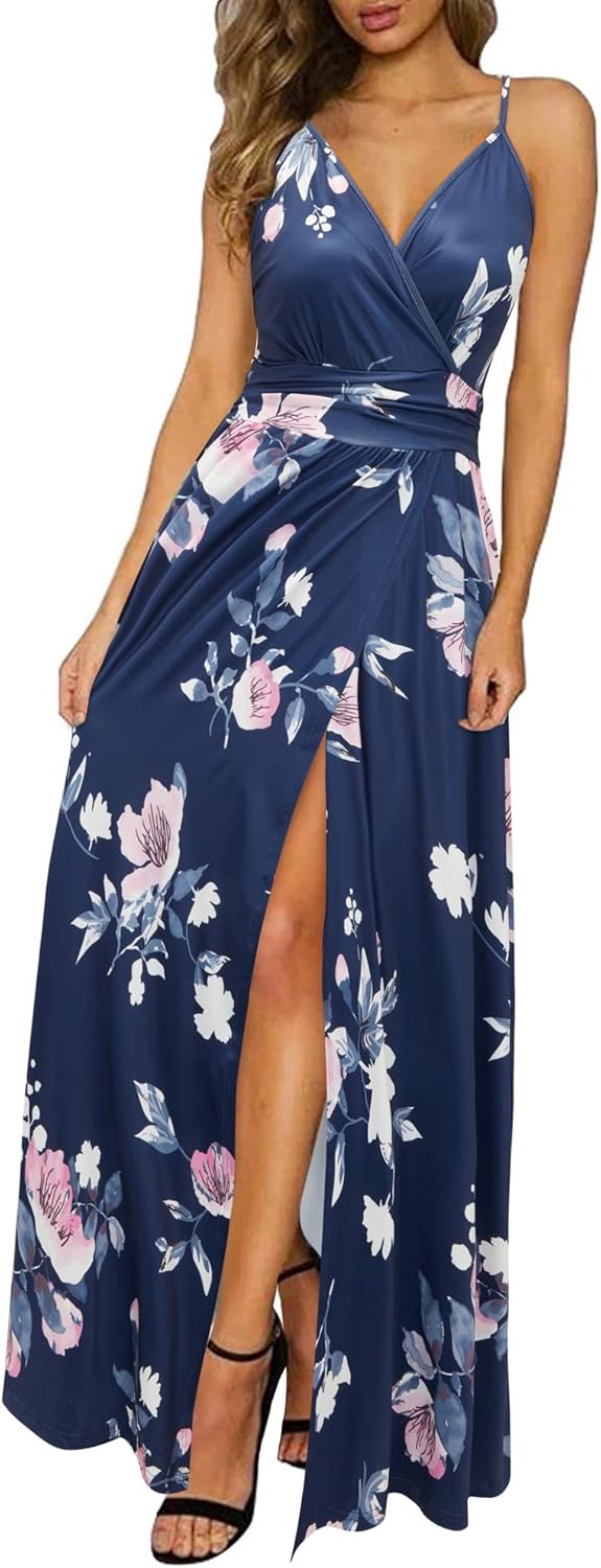 Trendy Newshows Women's Summer 2025 Maxi Dress, Stylish Vacation Dress with Flor...