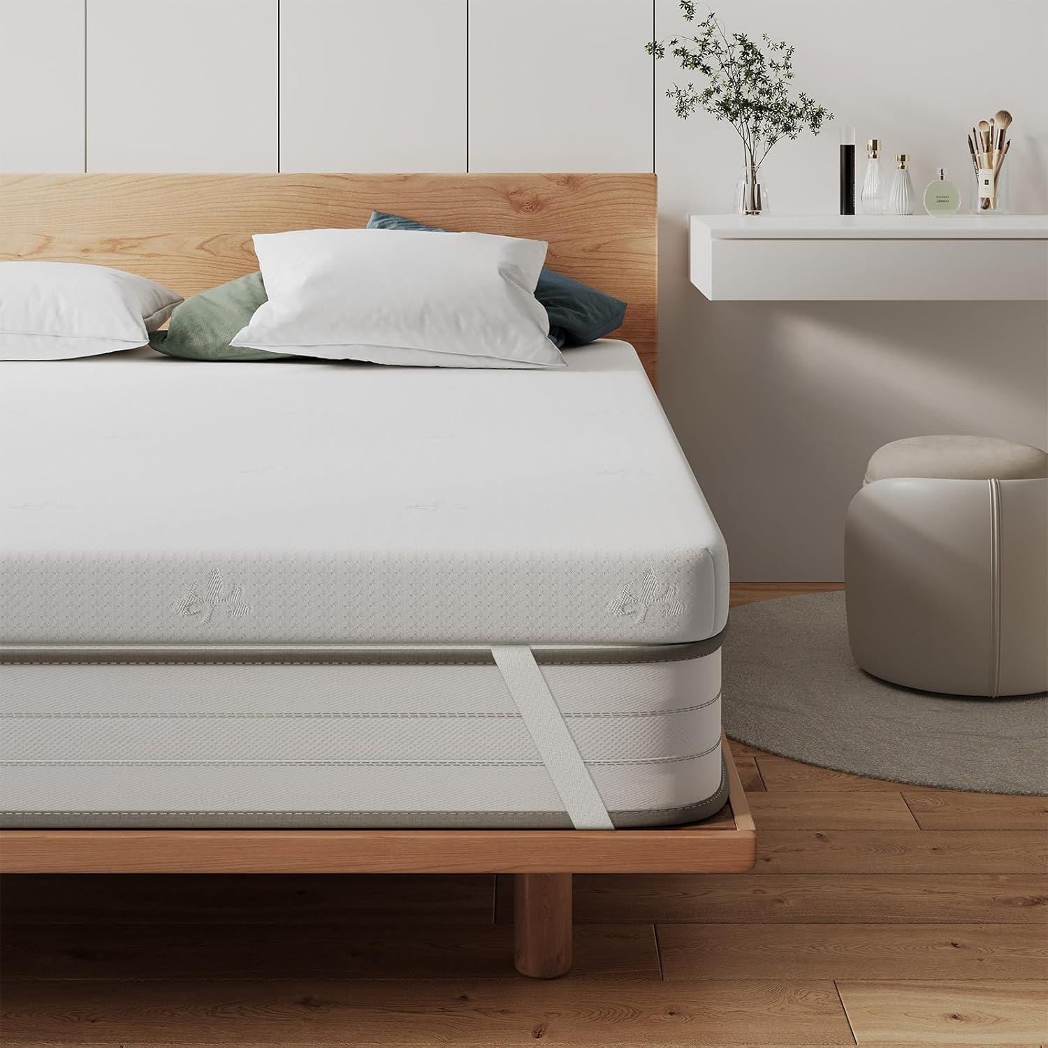 Frideko 4.33 Inch King Memory Foam Mattress Topper, Soft Mattress Topper King Si...