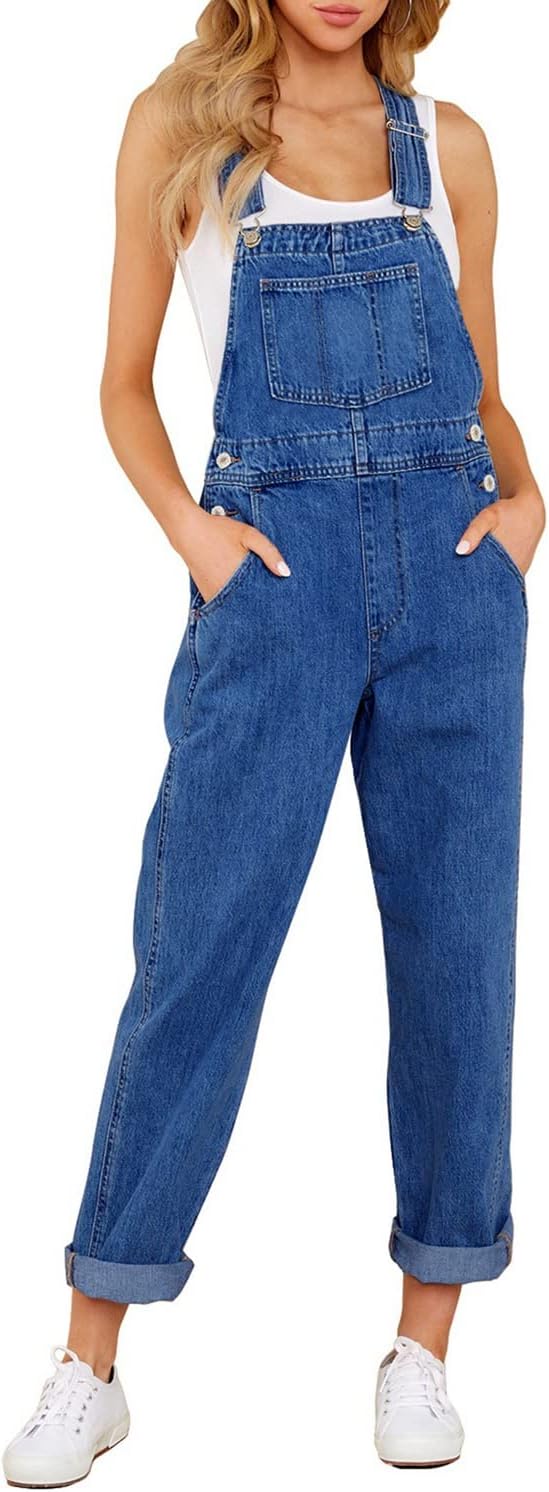 luvamia Women's Casual Stretch Adjustable Denim Bib Overalls Jeans Pants Jumpsui...