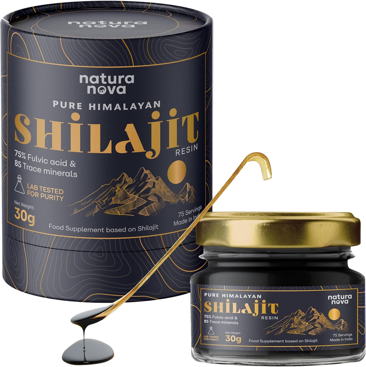 NaturaNova Pure Himalayan Shilajit Resin - 100% Na...