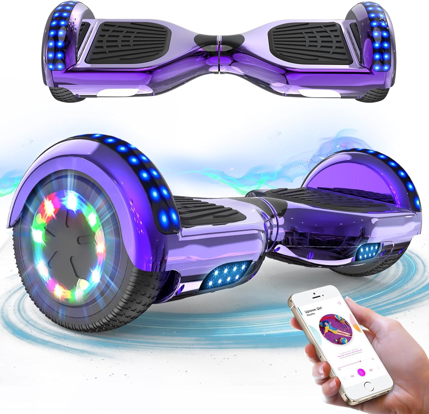 RCB Hoverboards for Kids and Adults 6.5 inch, Hoverboards with Bluetooth - Speak...