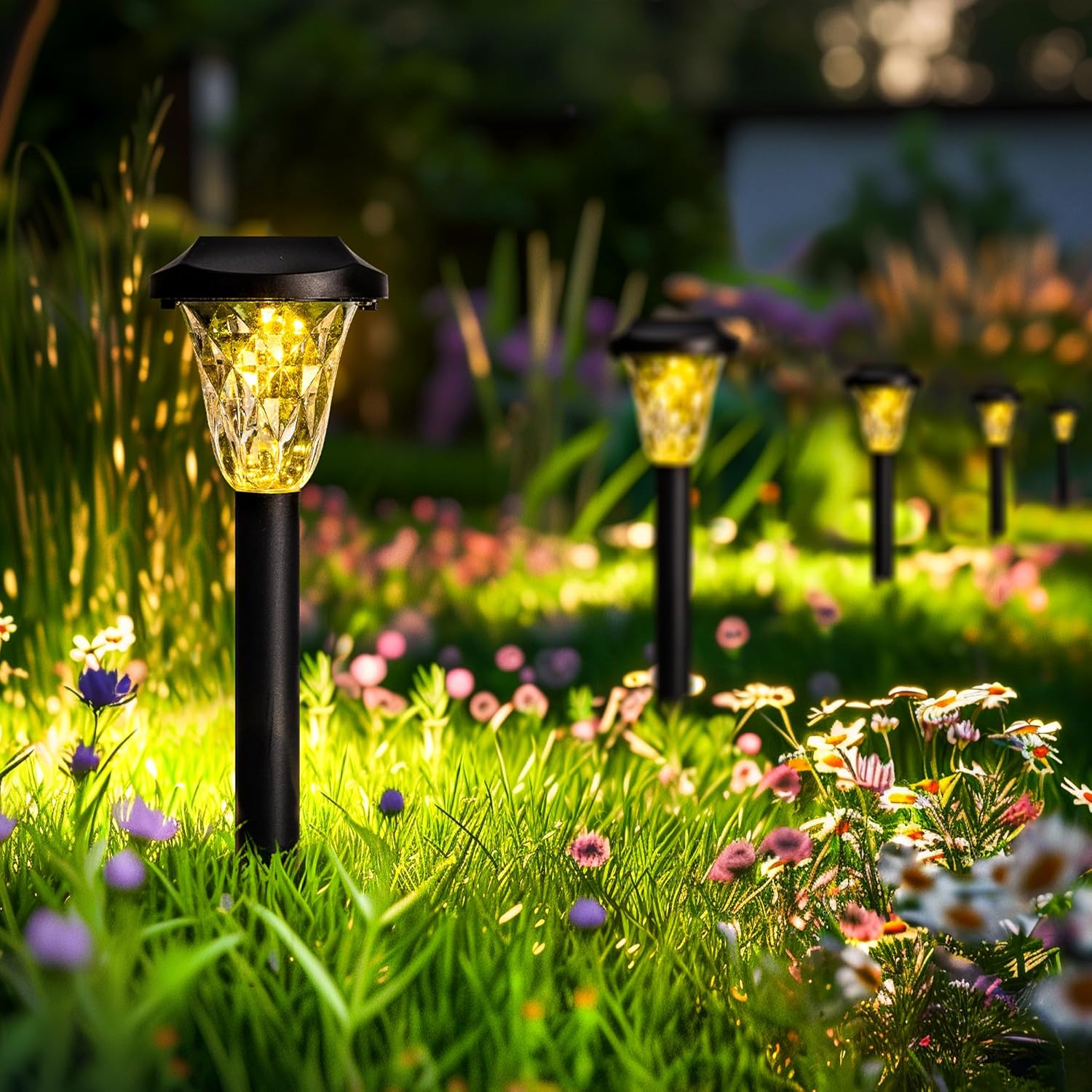 GIGALUMI Solar Lights Outdoor Garden, 12 Pack Solar Outdoor Lights Waterproof, N...