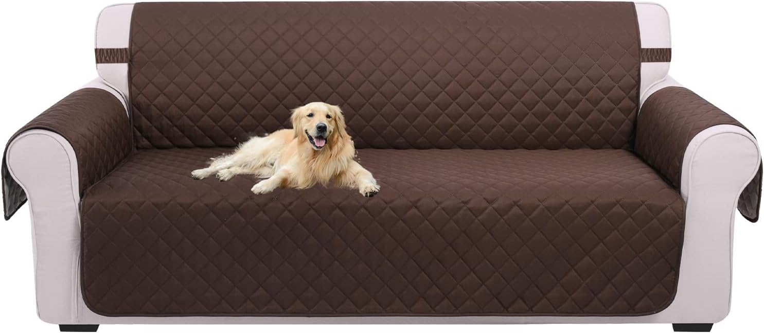 U-NICE HOME Reversible Sofa Cover Couch Cover for Dogs with Elastic Straps Water...