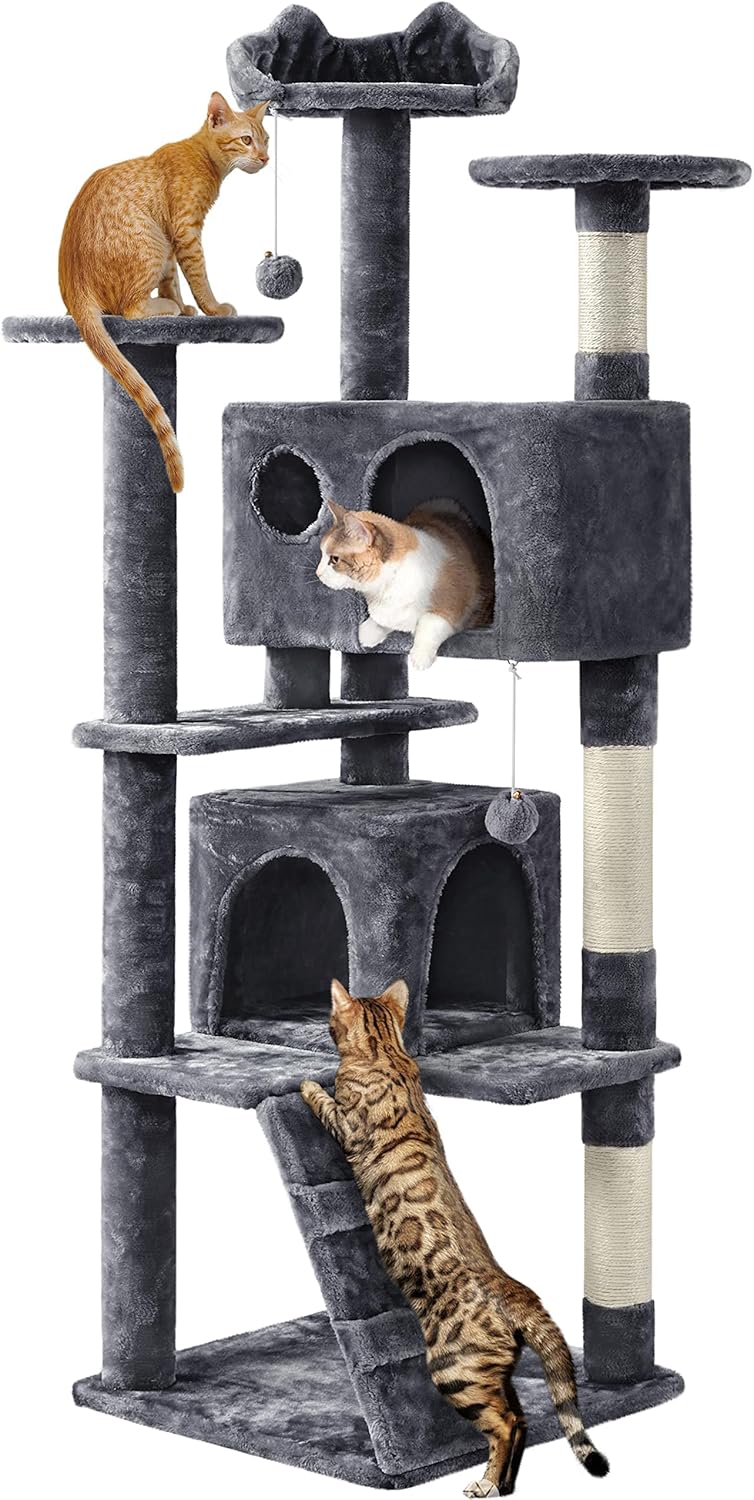 Yaheetech Cat Tree, Unique Tower with Scratching Post, Innovative Pet Furniture...