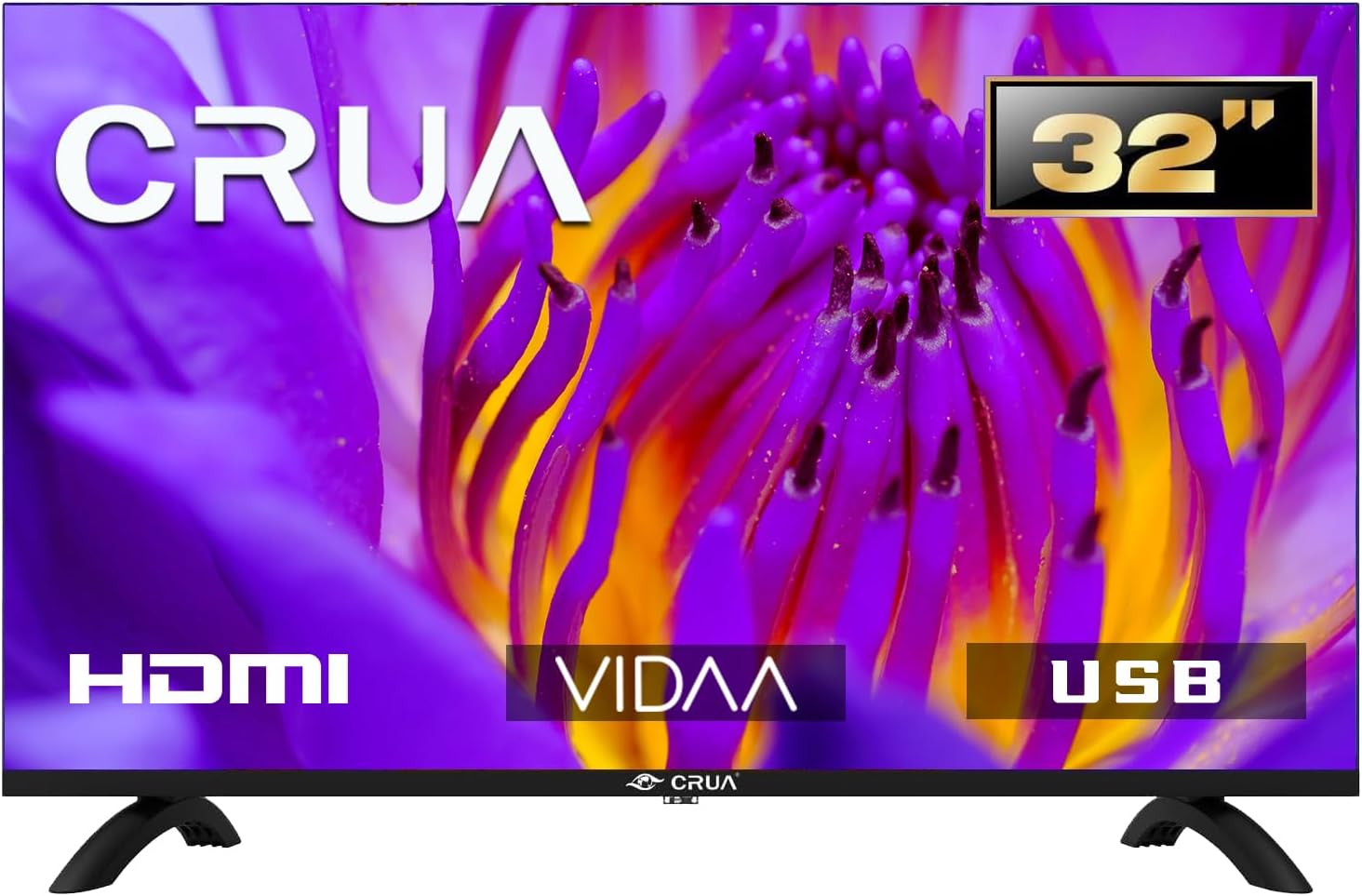 CRUA 32 Inch Smart TV 2024 – VIDAA TV with HD Display, Built-in Netflix/YouTube/...