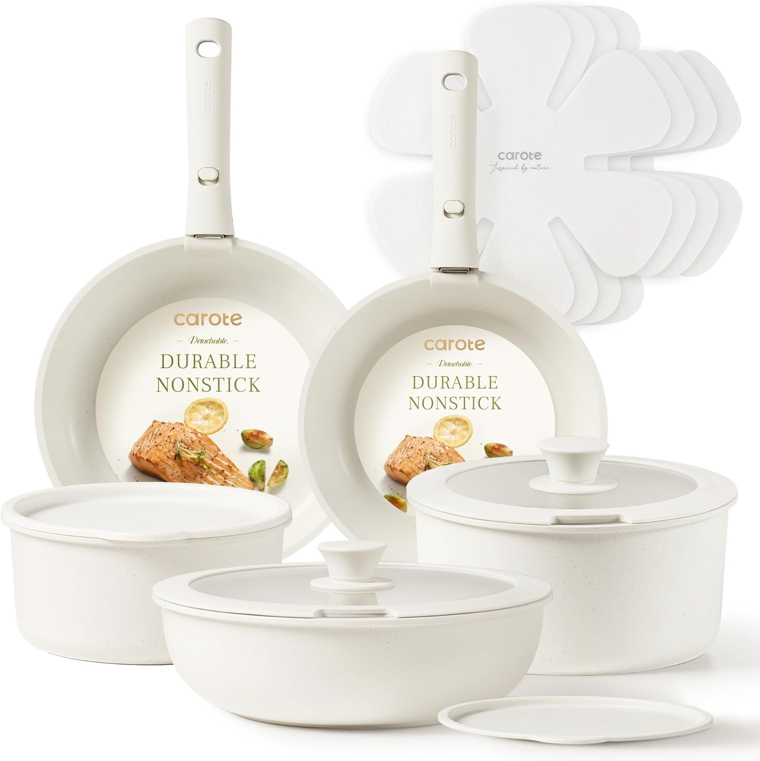 CAROTE Pots and Pans Set Non Stick, 15pcs Cookware Sets, Dishwasher/Oven/Fridge...