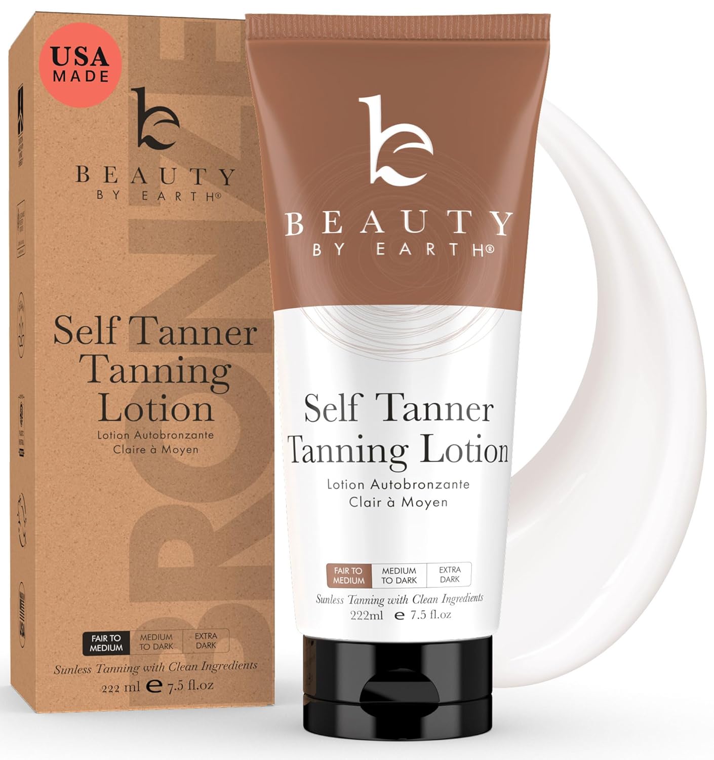 Tanning Lotion Self Tanner - USA Made with Natural and Organic Ingredients Non T...