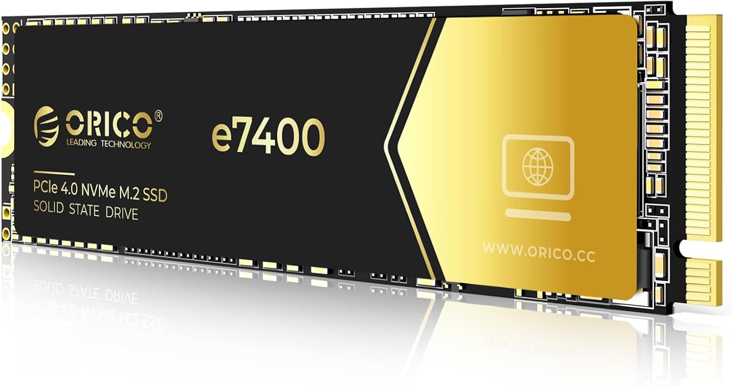 Top-notch ORICO e7400 2TB NVMe SSD, Advanced PCIe Gen4 x 4 M.2 2280 SSD, High-sp...