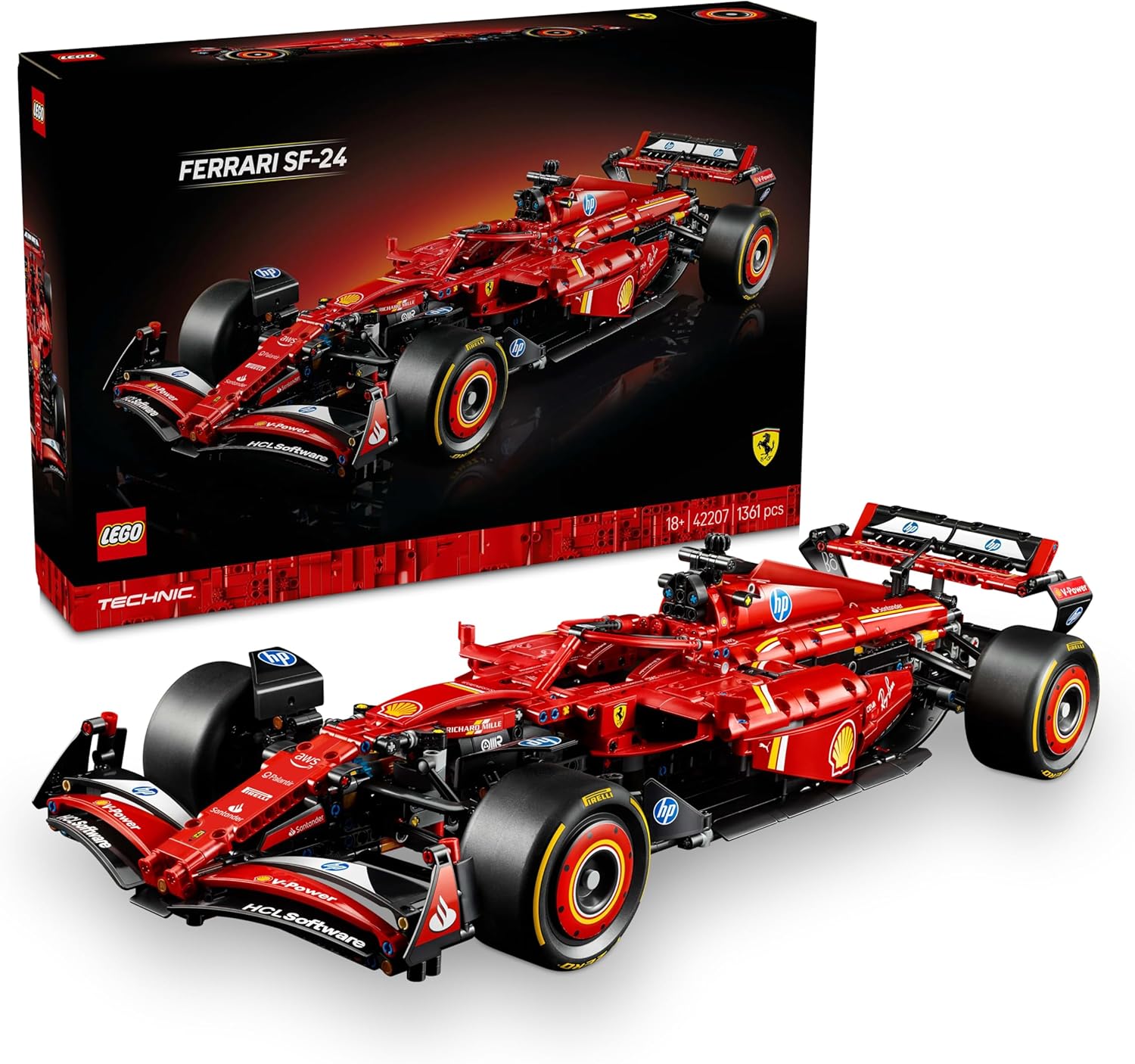 LEGO Technic Ferrari SF-24 F1 Car Model, Special Collectible Gift for Father's D...