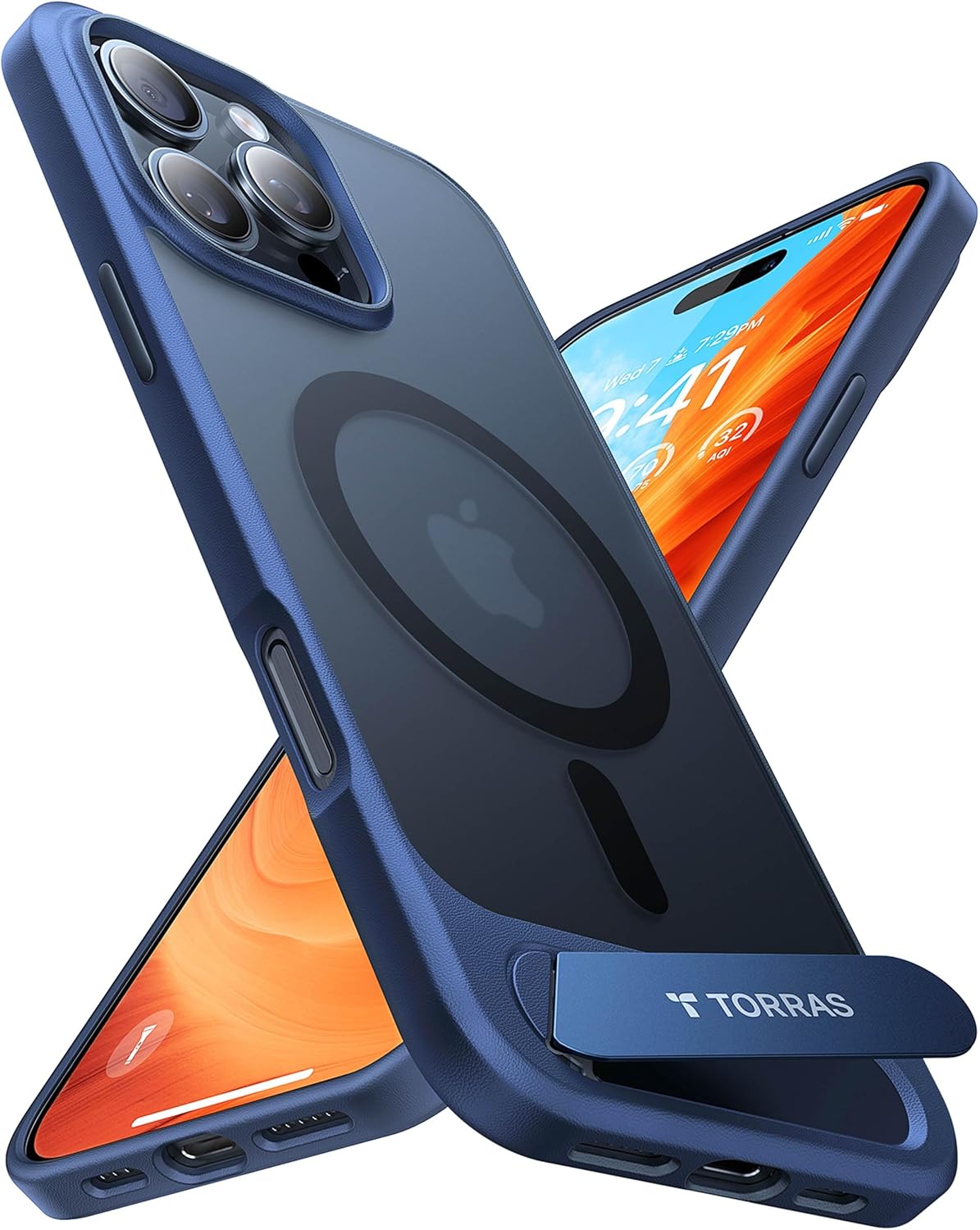 TORRAS iPhone 16 Pro Case, Durable iPhone Case with Titanium Stand, Special Wire...