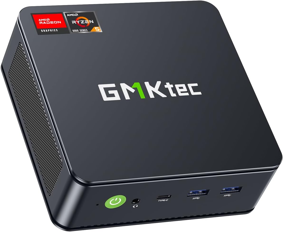 GMKtec Mini PC Ryzen 6600H (Upgraded 6600U), M6 Gaming Desktop Computer Dual NIC...