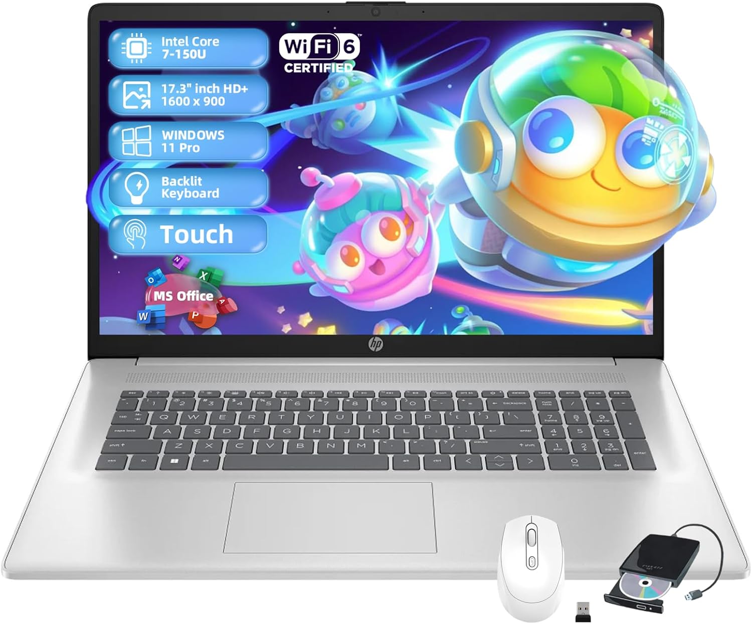HP Flagship 17 Touchscreen Laptop - Intel 10-Core 7 150U (Up to 5.4GHz), 17.3" H...