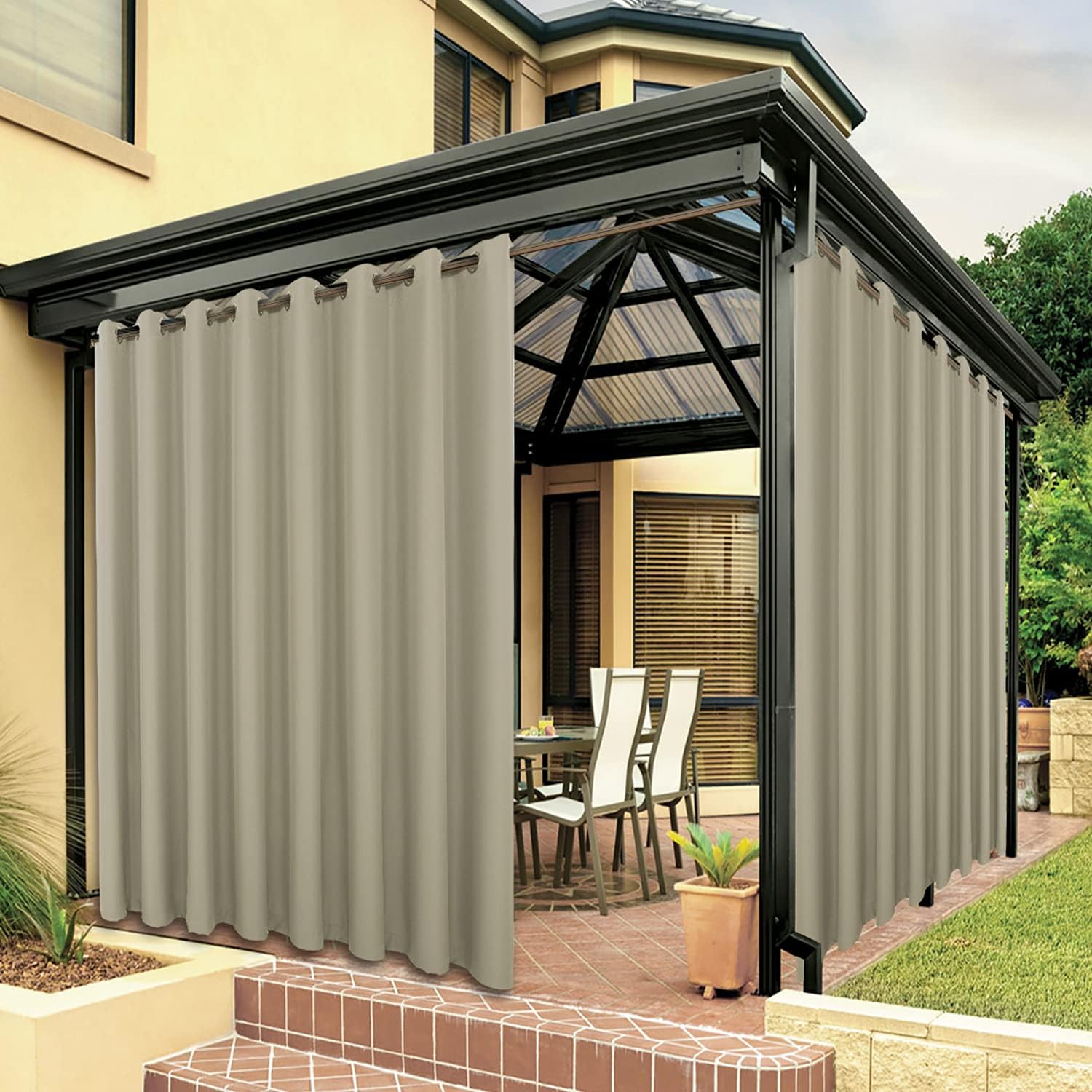 BONZER Outdoor Curtains, Unique Waterproof Curtains for Patio, Special Sunlight...