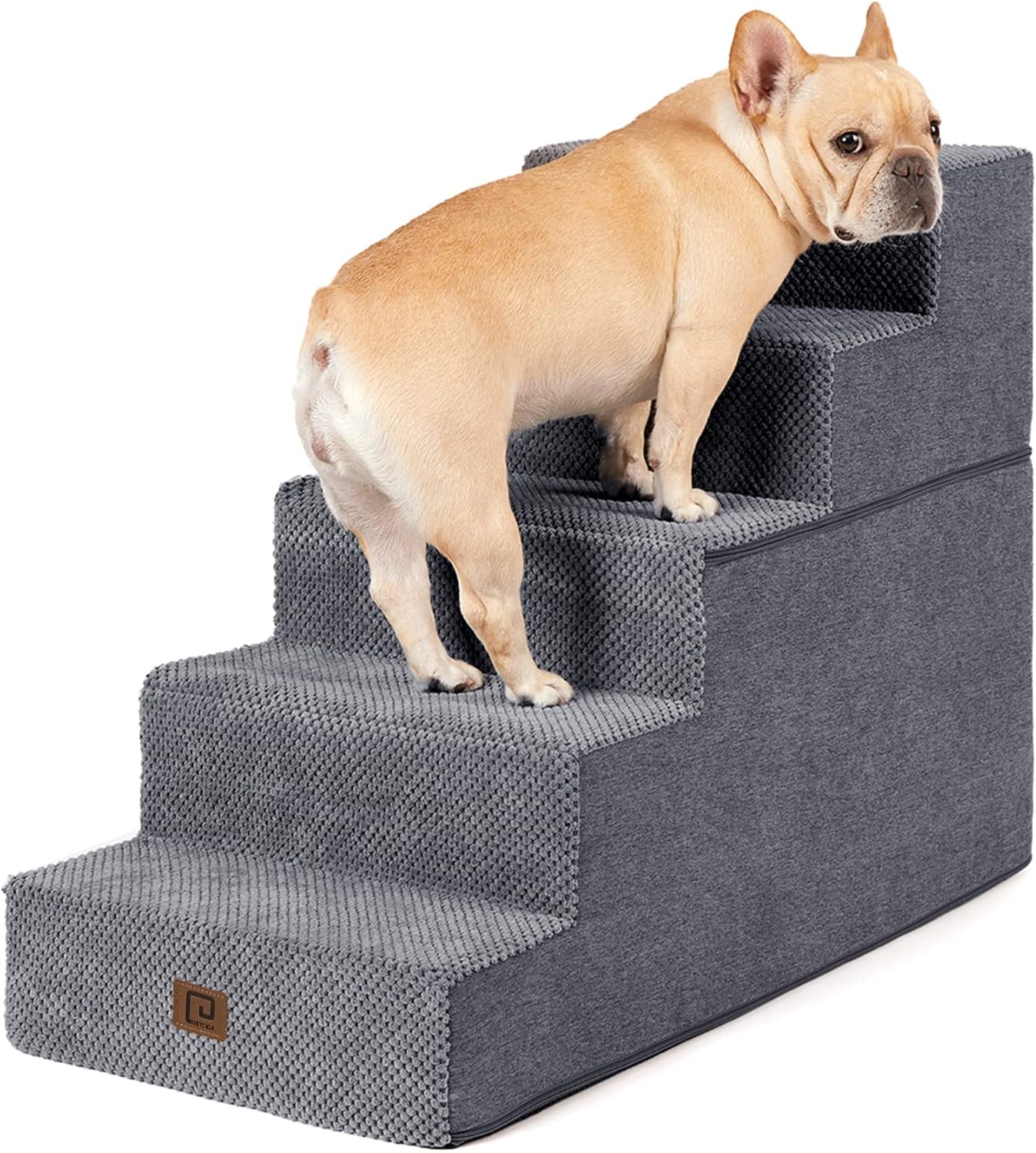 EHEYCIGA Dog Stairs for High Bed 22.5”H, 5-Step Dog Steps for Bed, Pet Steps for...