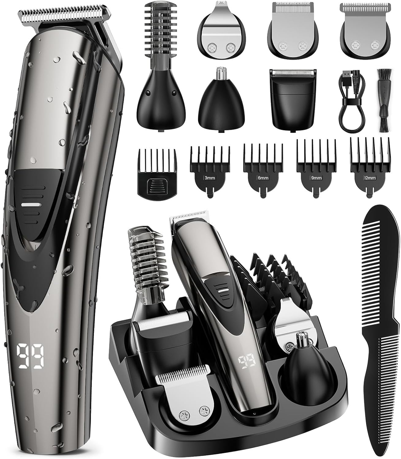 Electric Beard Trimmer for Men, Professional 16-in-1 Barber Hair Clippers, Speci...