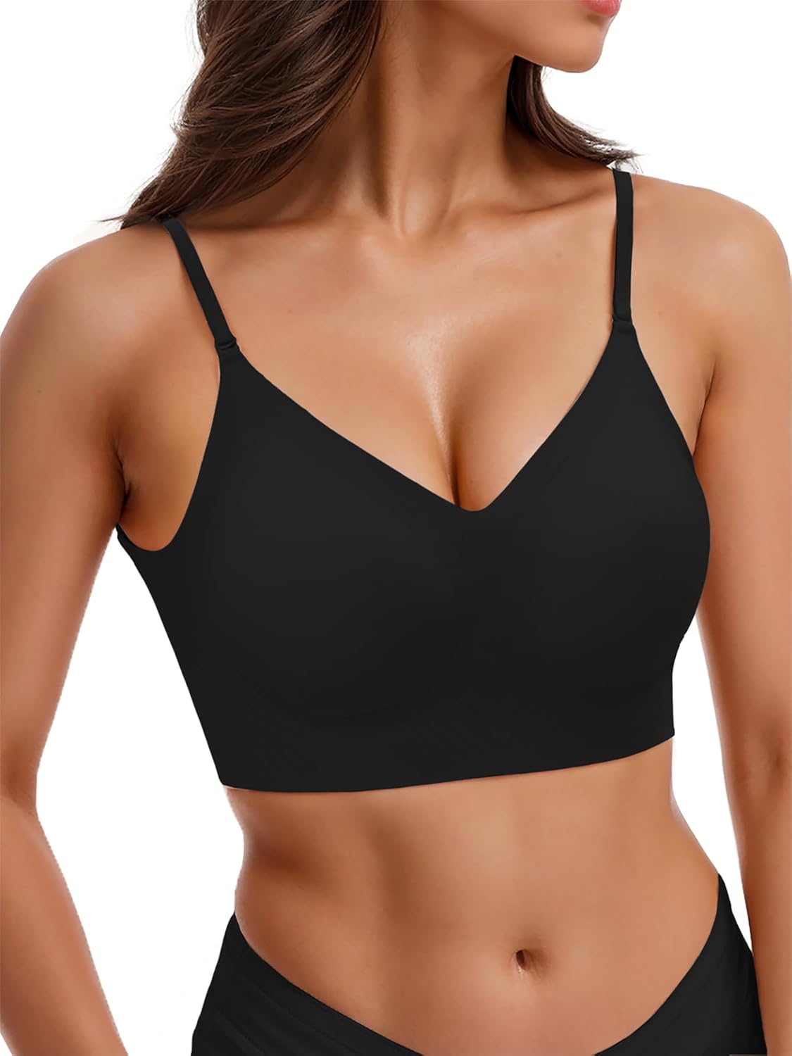 Seamless Low Back Bra, Innovative Wireless Padded Bralette, Affordable Comfort H...