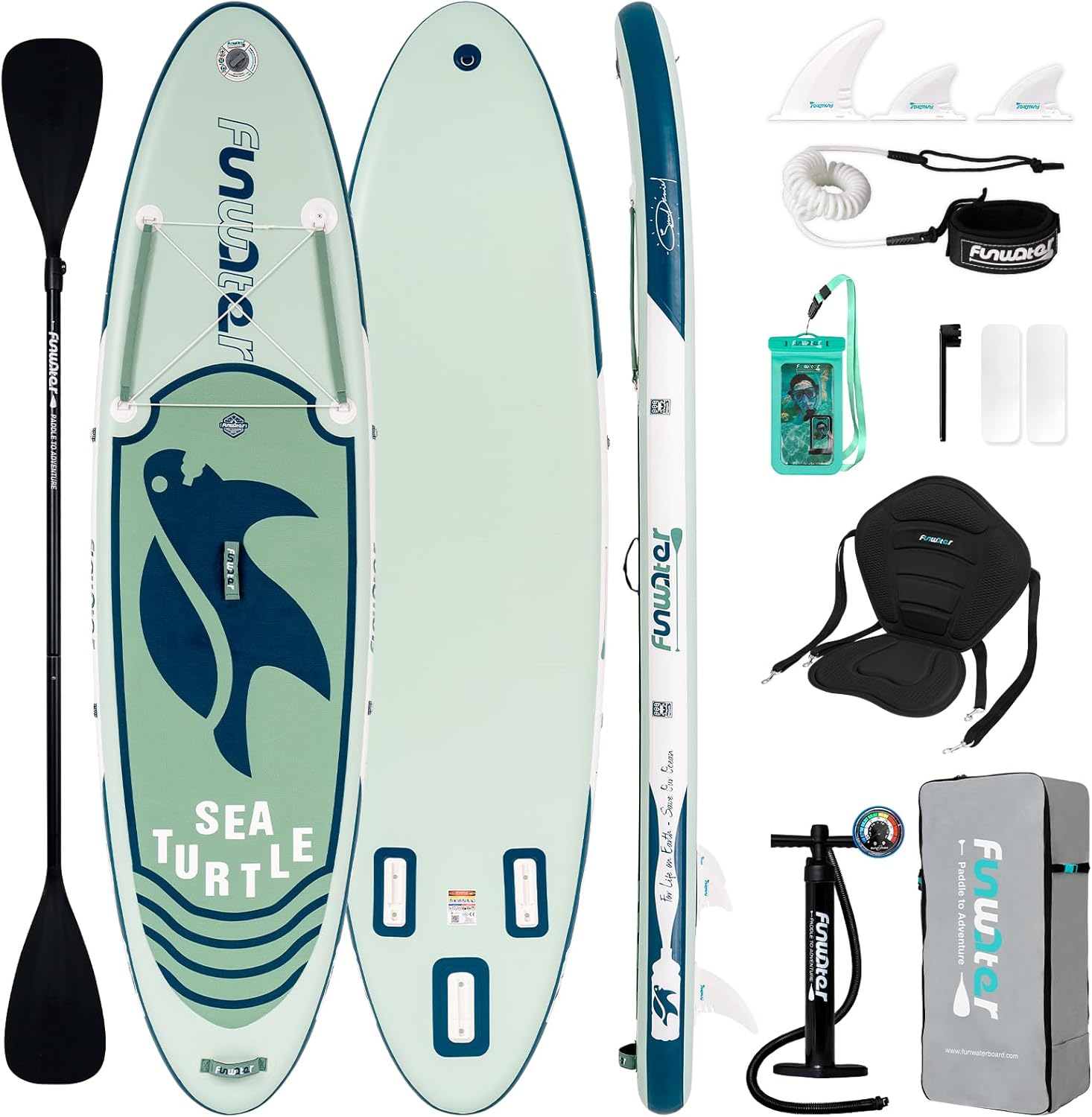 FunWater Inflatable Stand Up Paddle Board with Premium SUP Paddleboard Accessori...