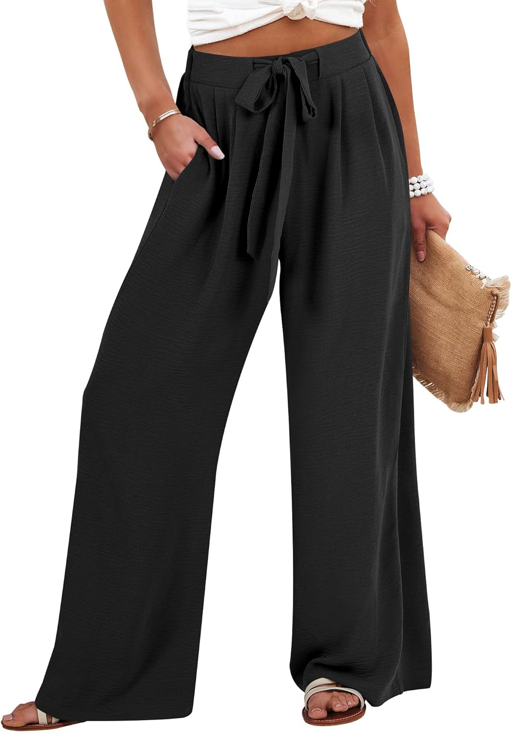 Stylish Caracilia Women Wide Leg Palazzo Pants, Special Summer High Waist Pants,...