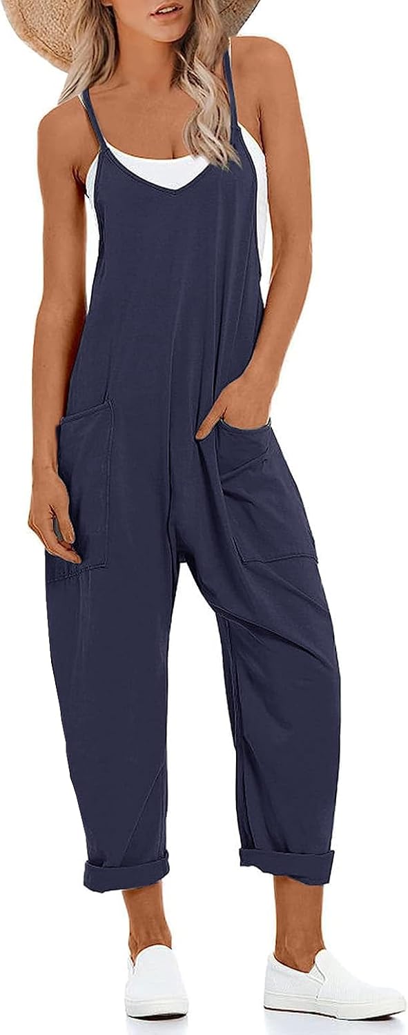 Chic Muchpow Women's Jumpsuits, Special V Neck Sleeveless Jumpsuits with Spaghet...