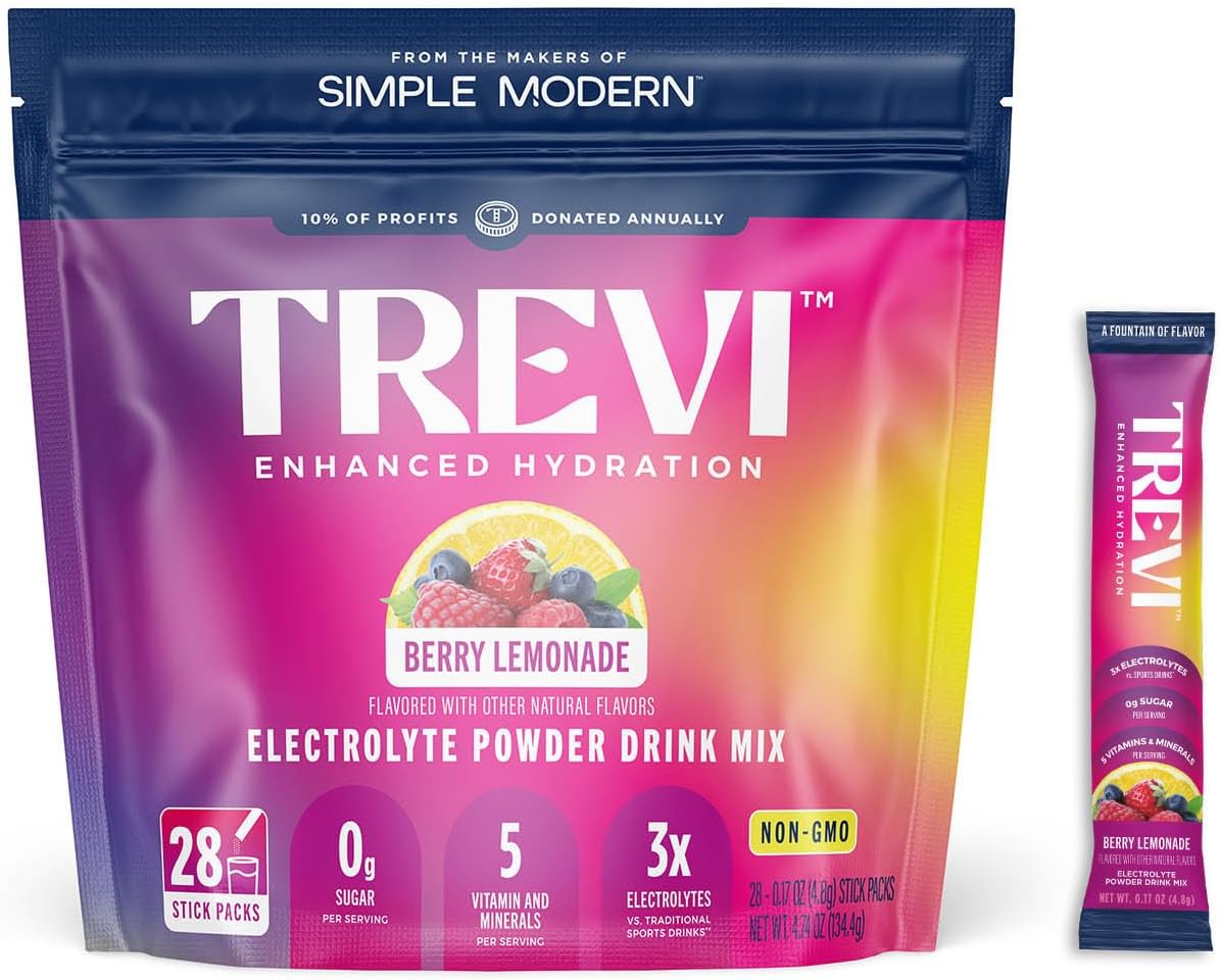 Trevi™ Sugar Free Electrolytes - Drink Mix Hydration Powder Packets - 28 Count -...