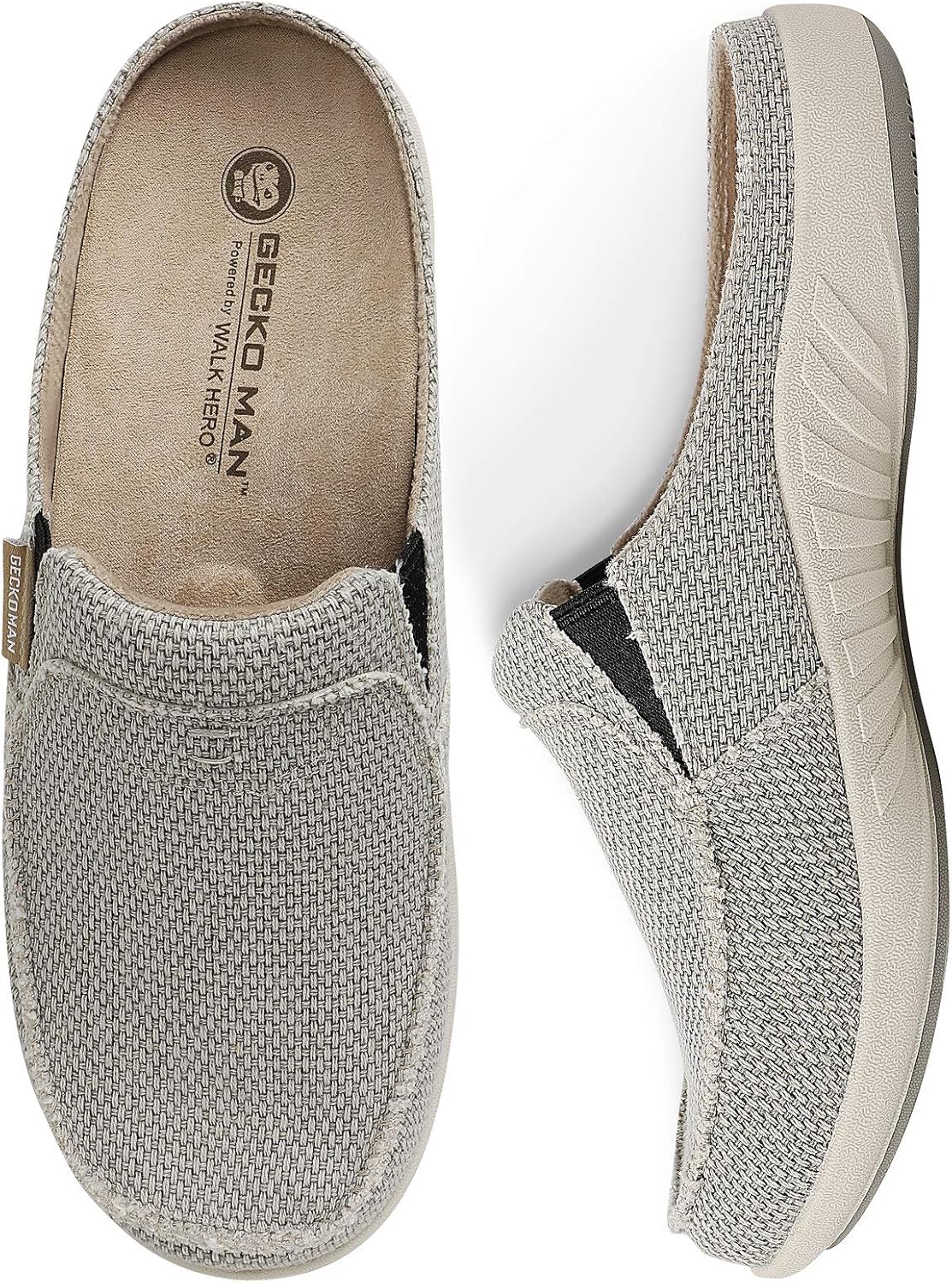 Men's Slippers, High-Quality Canvas Slippers with Arch Support, Special Velvet L...
