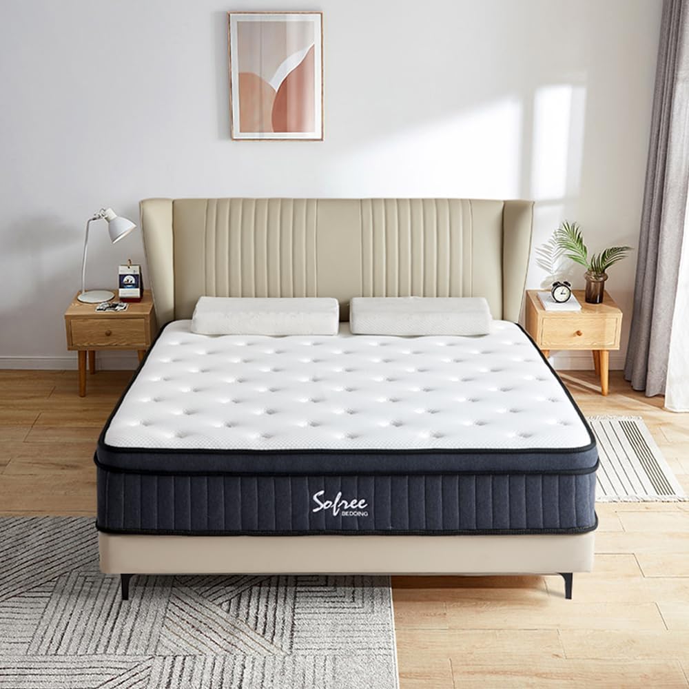 High-Quality Queen Size 10 Inch Memory Foam Hybrid Mattress, Affordable Pocket S...