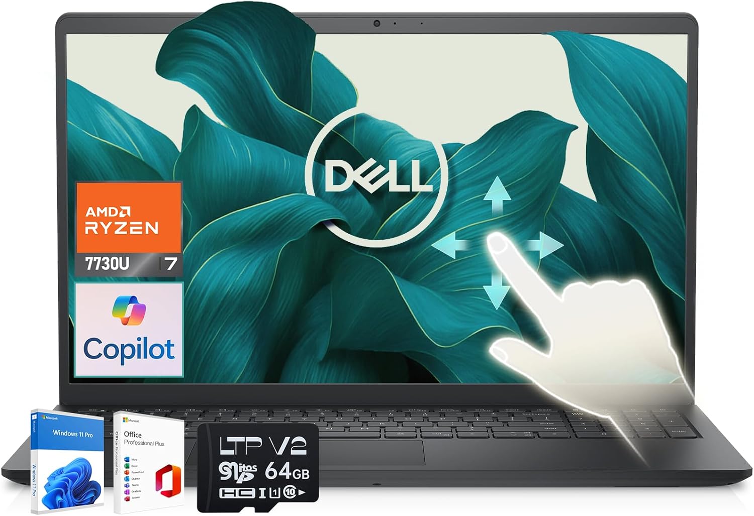 Dell Inspiron 15 Touchscreen Business Laptop,AMD Ryzen 7 7730U, 32GB DDR4 RAM+1T...