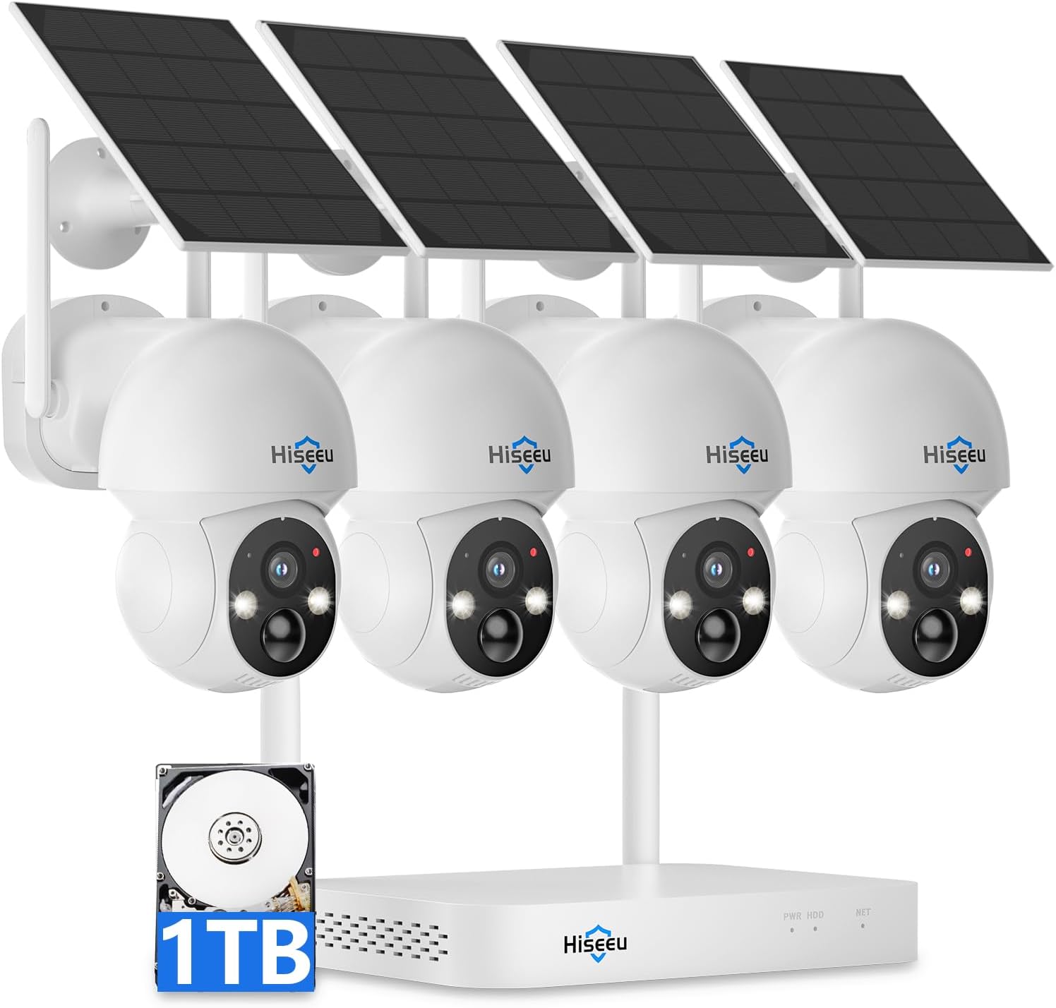 Hiseeu Solar Camera Wireless Outdoor, Home Security Camera System, 2.4G & 5G WiF...