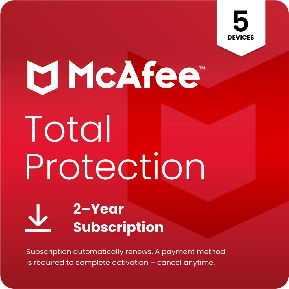 McAfee Total Protection 5-Device 2025 | 24-Months| Antivirus, Scam Protection, S...