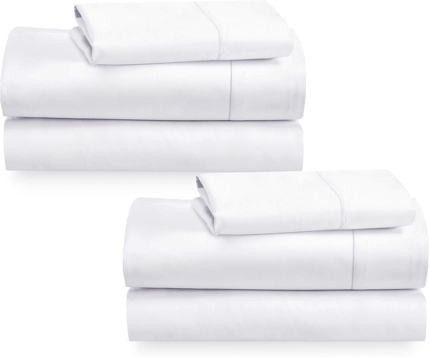 2-Pack Twin Cotton Sheets Sets, High-Quality 400 Thread Count 100% Cotton Sateen...