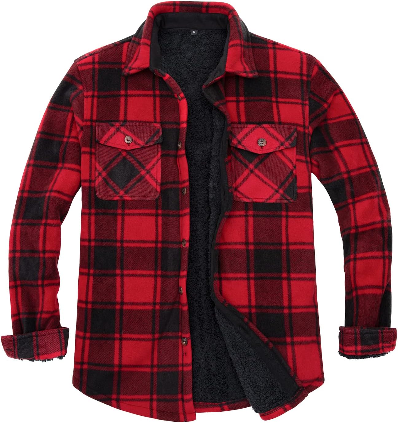 High-Quality ZENTHACE Men's Shirt Jacket, Special Warm Sherpa Lined Fleece with...
