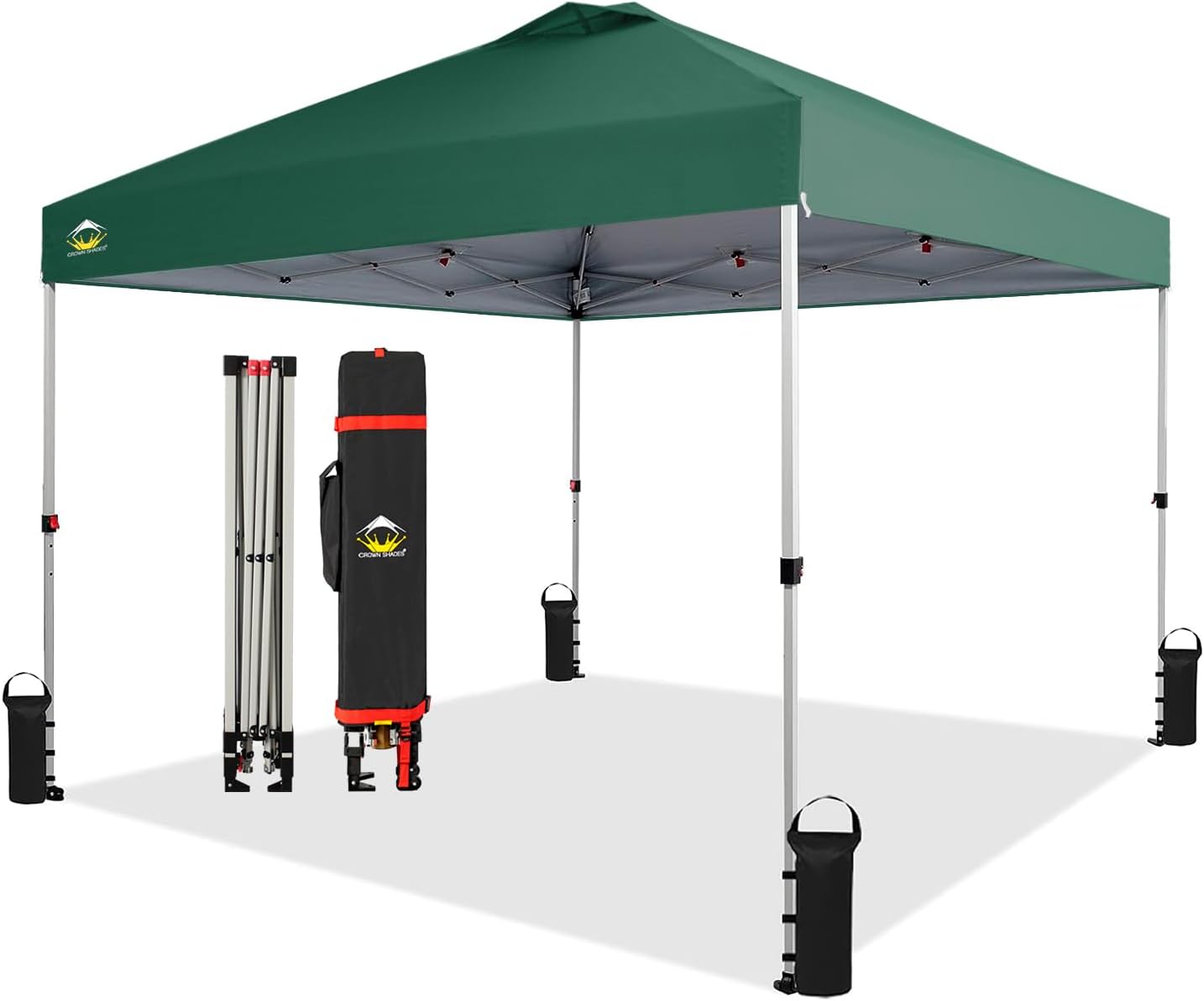 CROWN SHADES 10x10 Pop Up Canopy - Beach Tent with One Push Setup - Easy Outdoor...